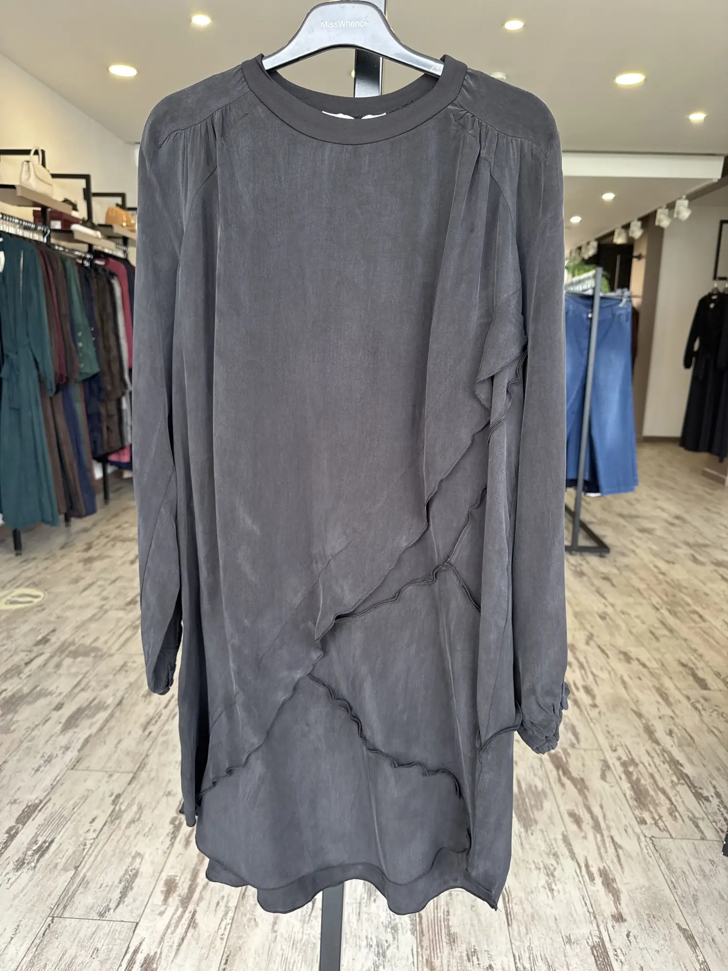 Misswhence Nervür Detaylı Cupra İpek Tunik 39017