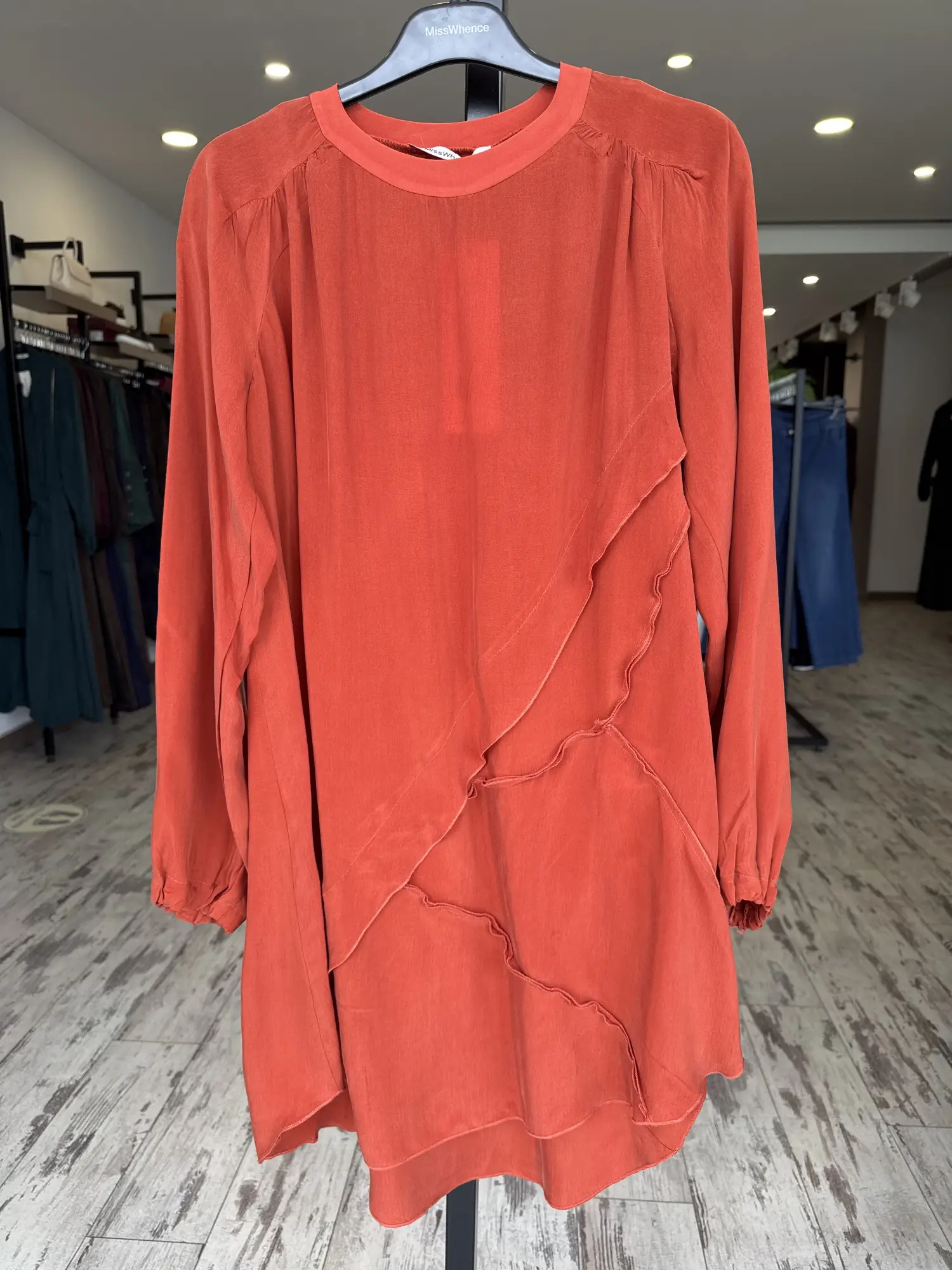 Misswhence Nervür Detaylı Cupra İpek Tunik 39017