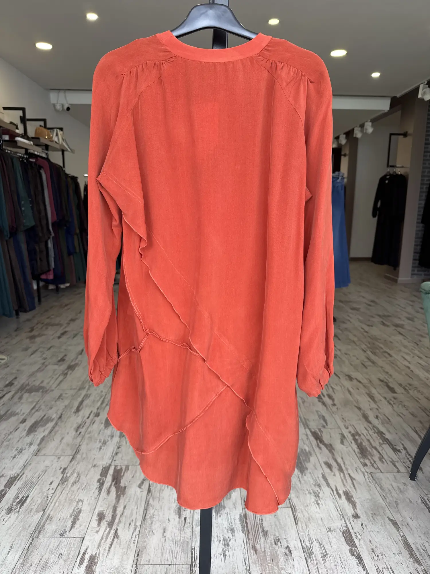 Misswhence Nervür Detaylı Cupra İpek Tunik 39017