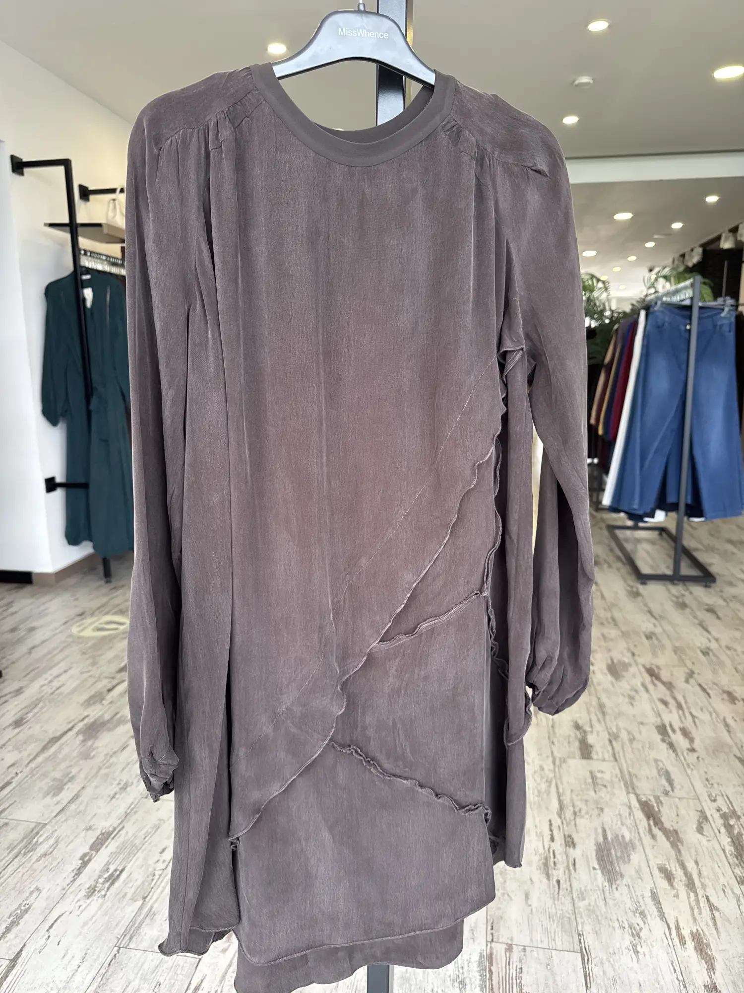 Misswhence Nervür Detaylı Cupra İpek Tunik 39017