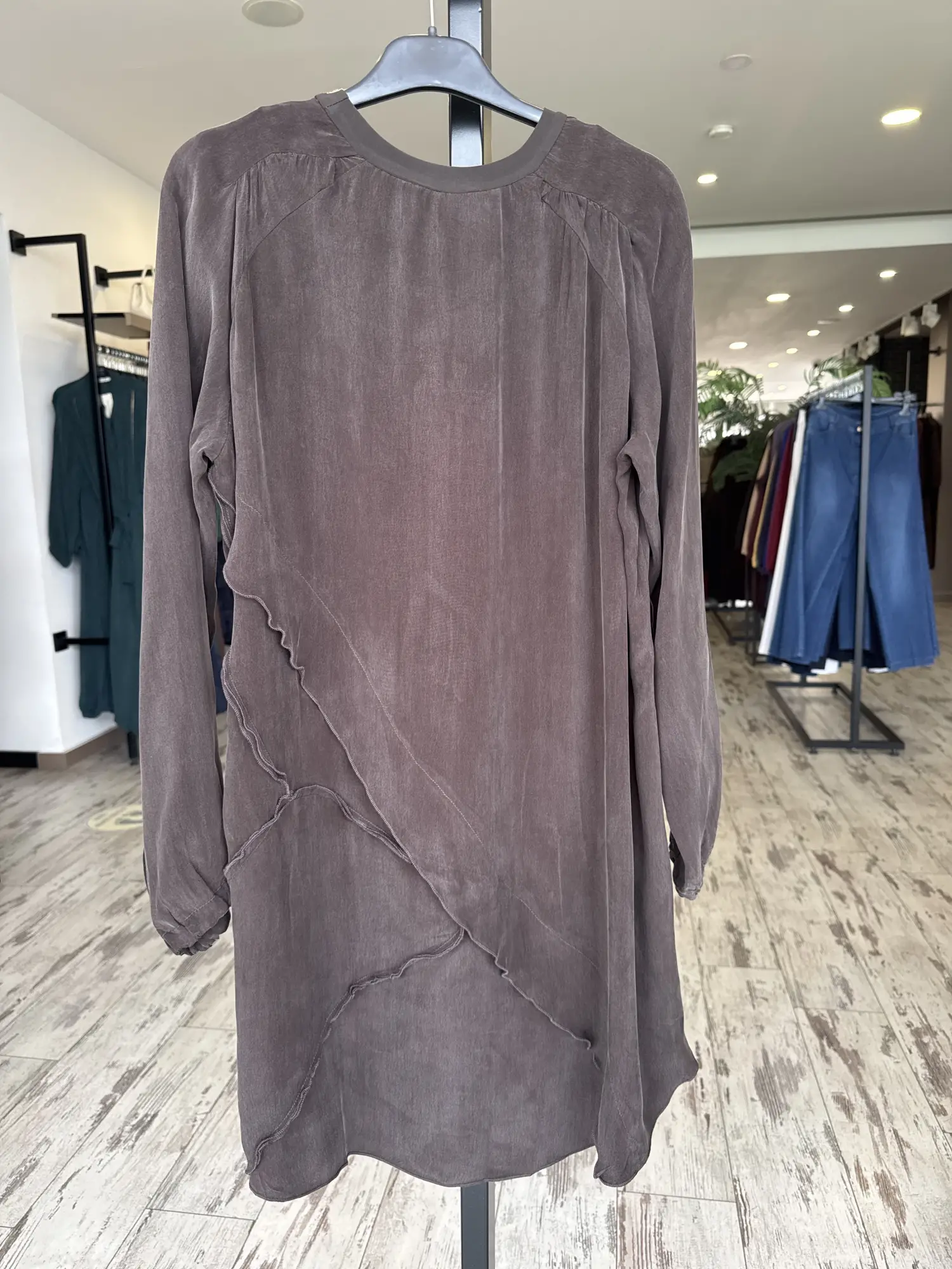 Misswhence Nervür Detaylı Cupra İpek Tunik 39017