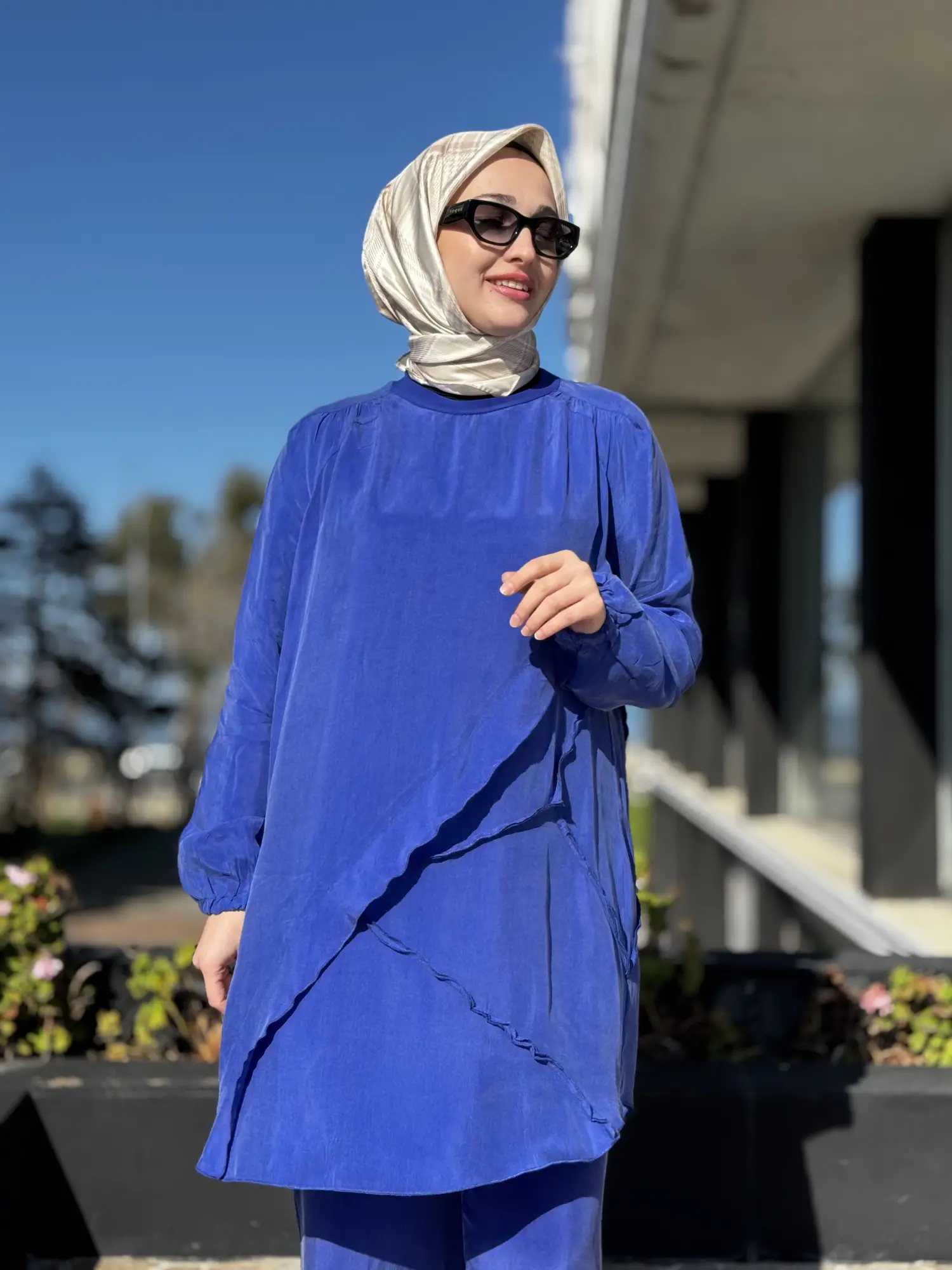 Misswhence Nervür Detaylı Cupra İpek Tunik 39017