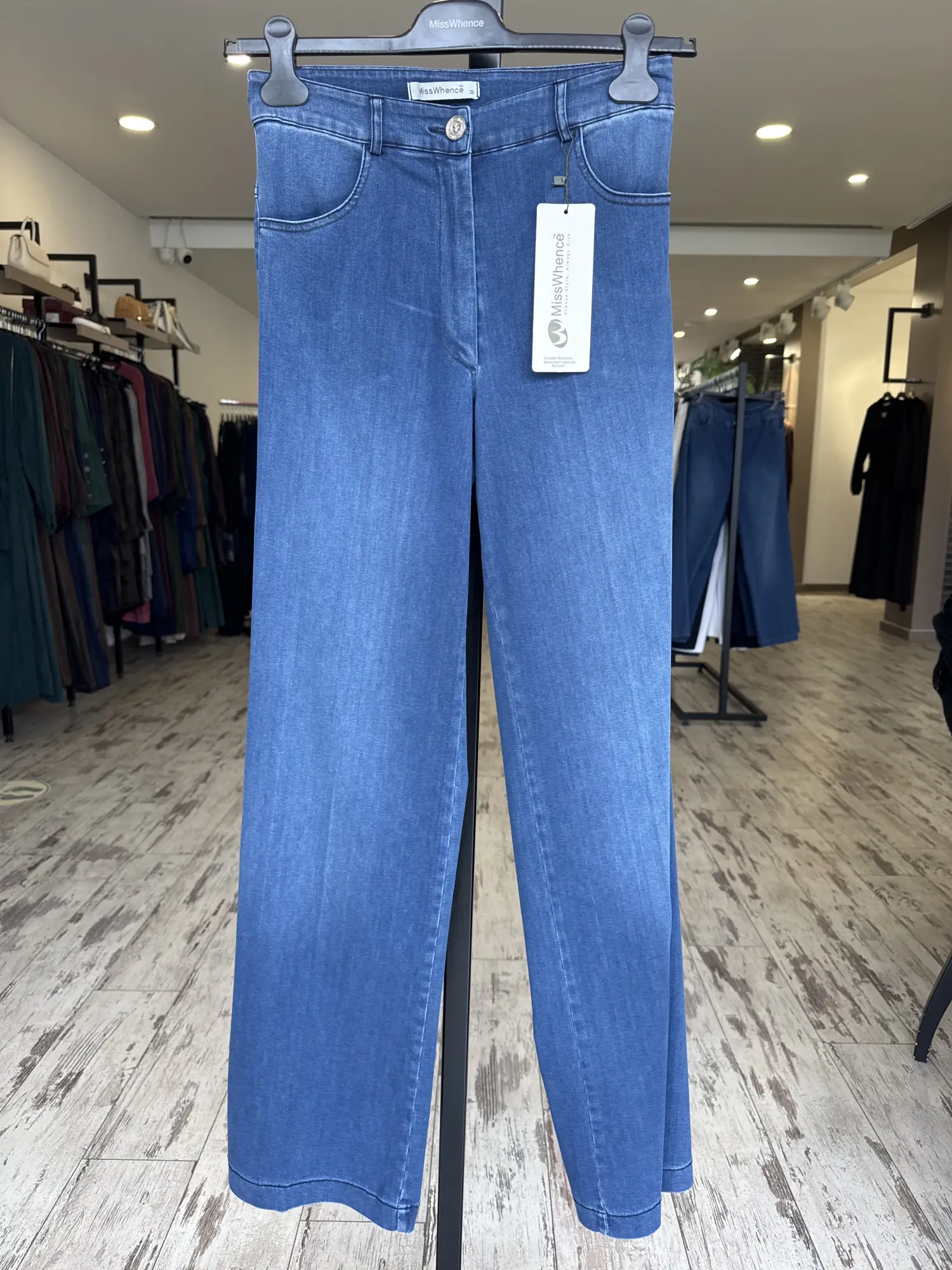 Misswhence Likralı Geniş Paça Kot Pantolon 39122