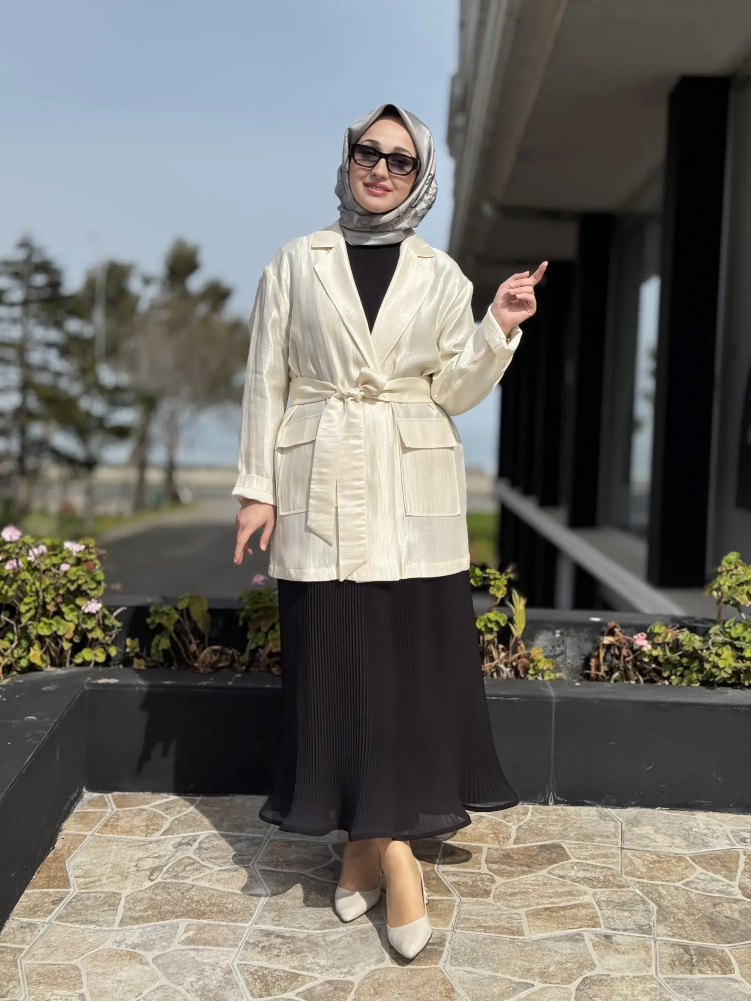 Kahma Cepli Kuşaklı Ceket