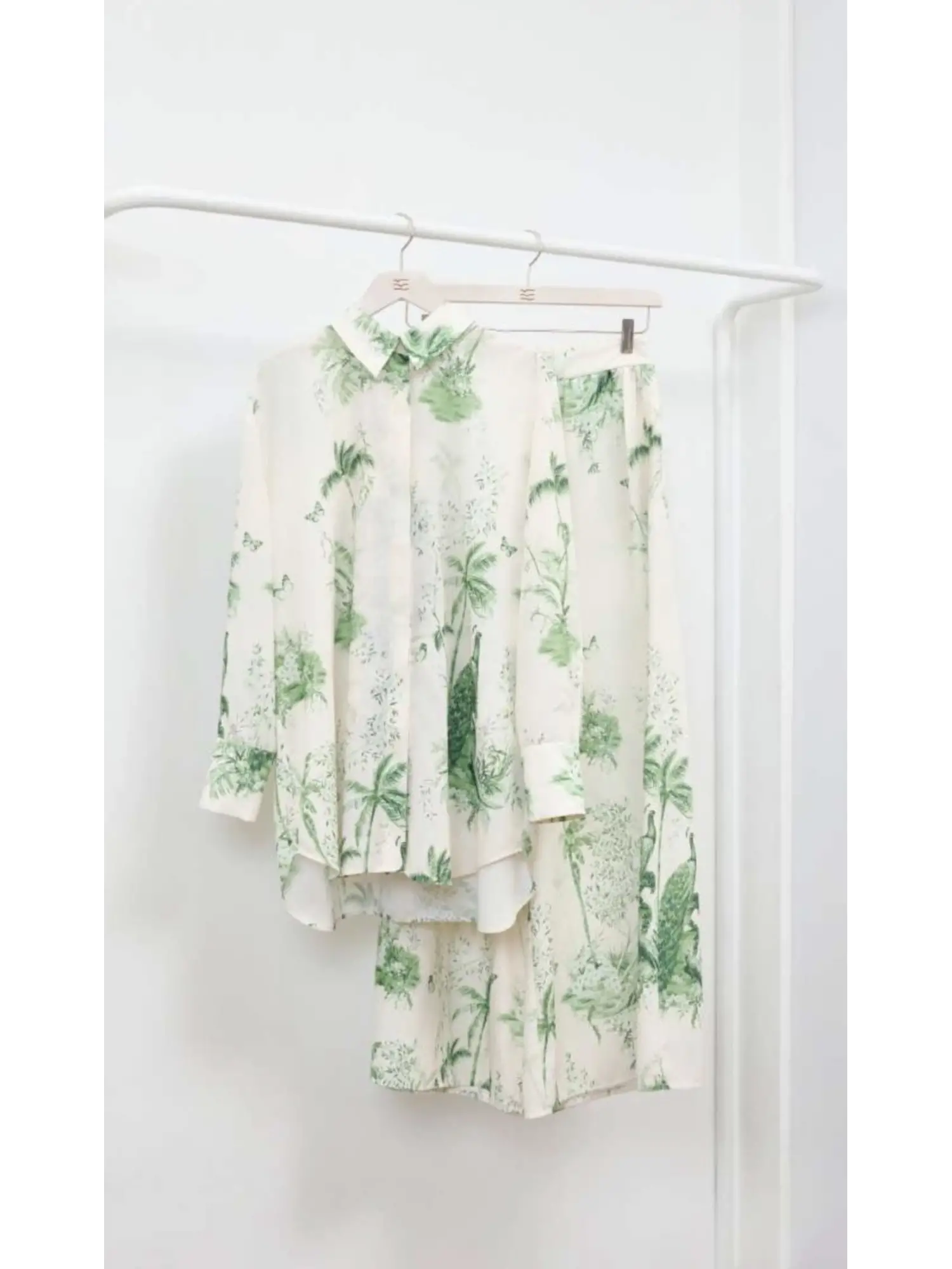 Vuu Safari Desenli Bol Gömlek Pantolon Takım