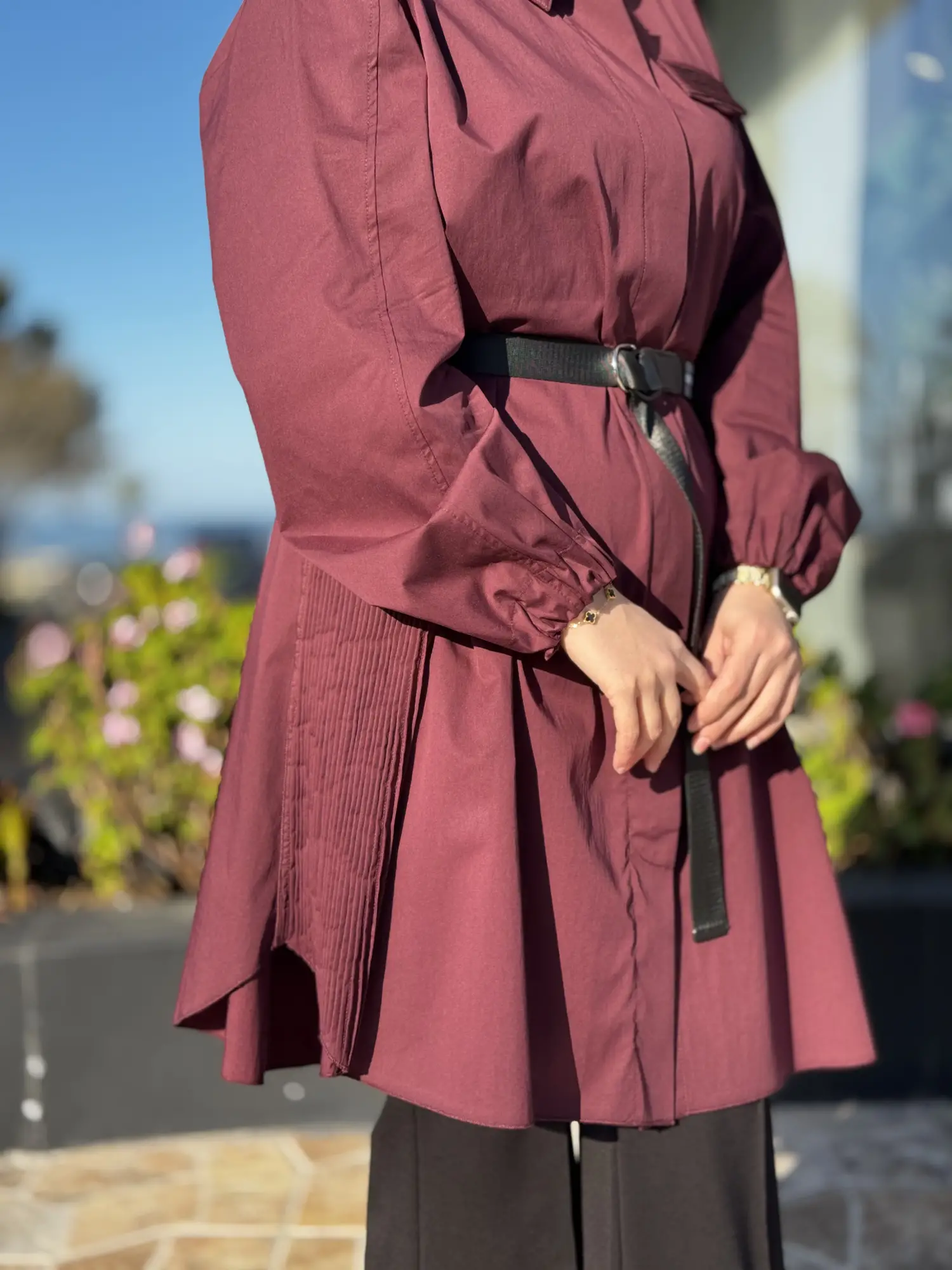 Misswhence Drape Detaylı Kemerli Gömlek 39305