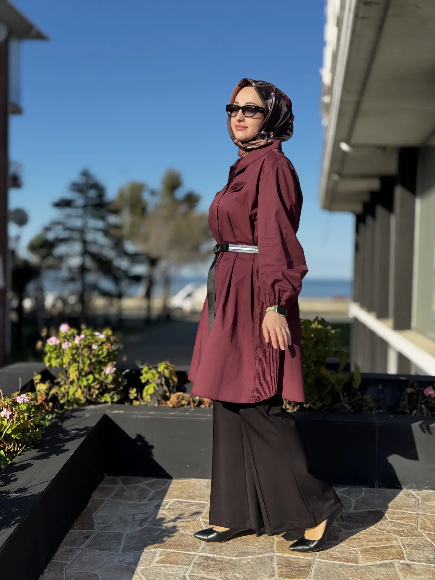 Misswhence Drape Detaylı Kemerli Gömlek 39305