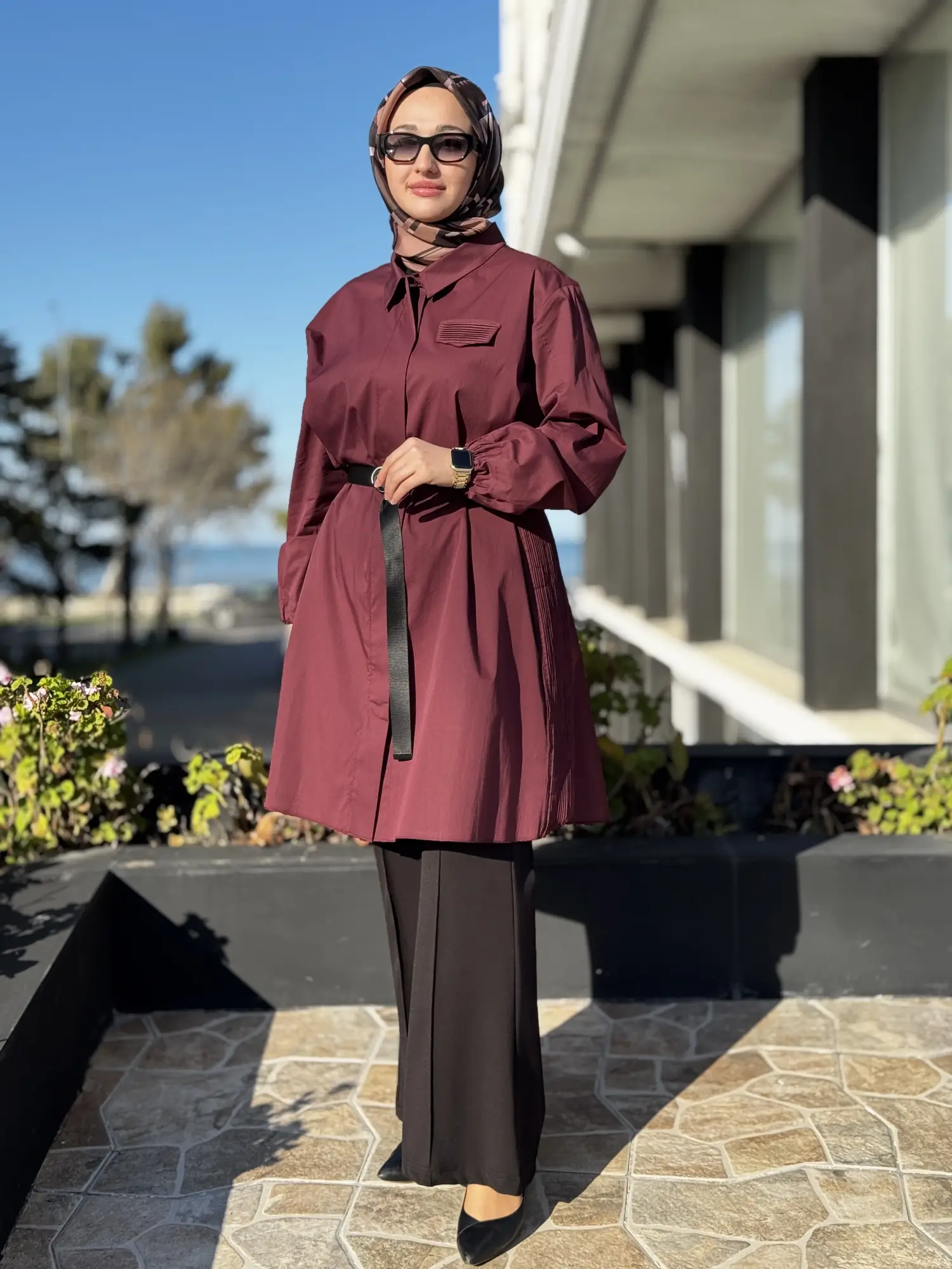 Misswhence Drape Detaylı Kemerli Gömlek 39305