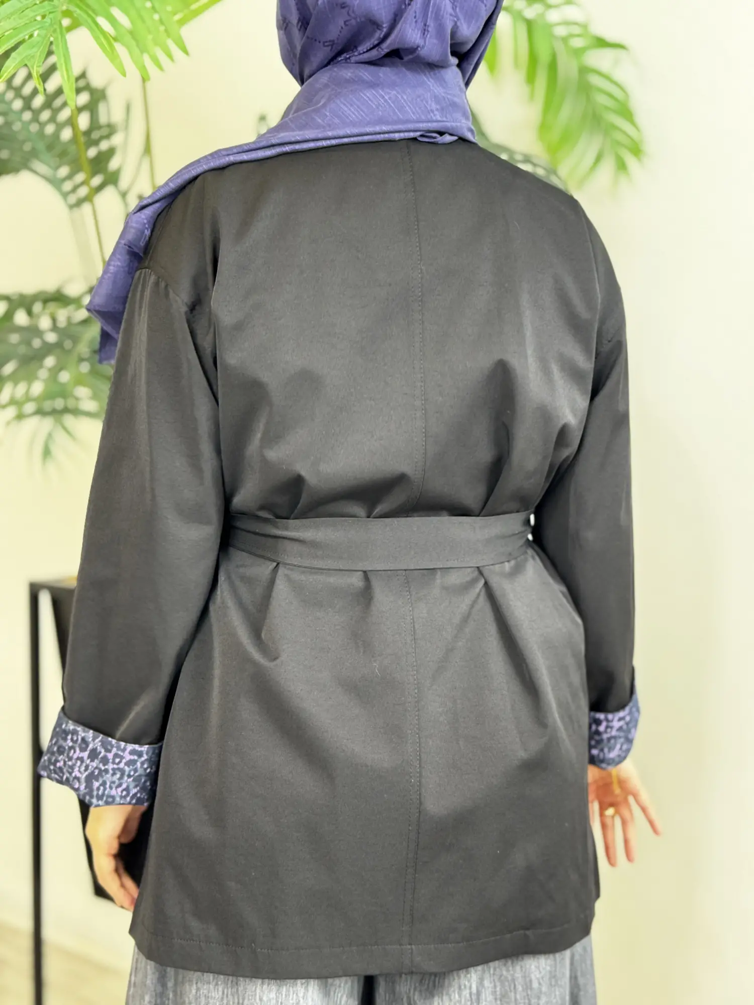 Ghisa Manşet Detaylı Siyah Ceket Trench G2699