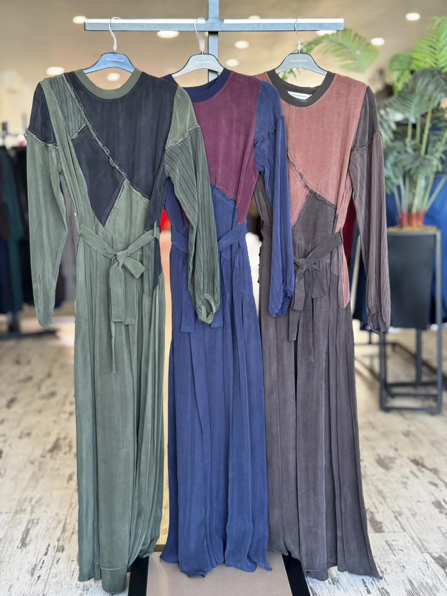 Misswhence Renk ve Parça Kombinli Cupra İpek Elbise 39801