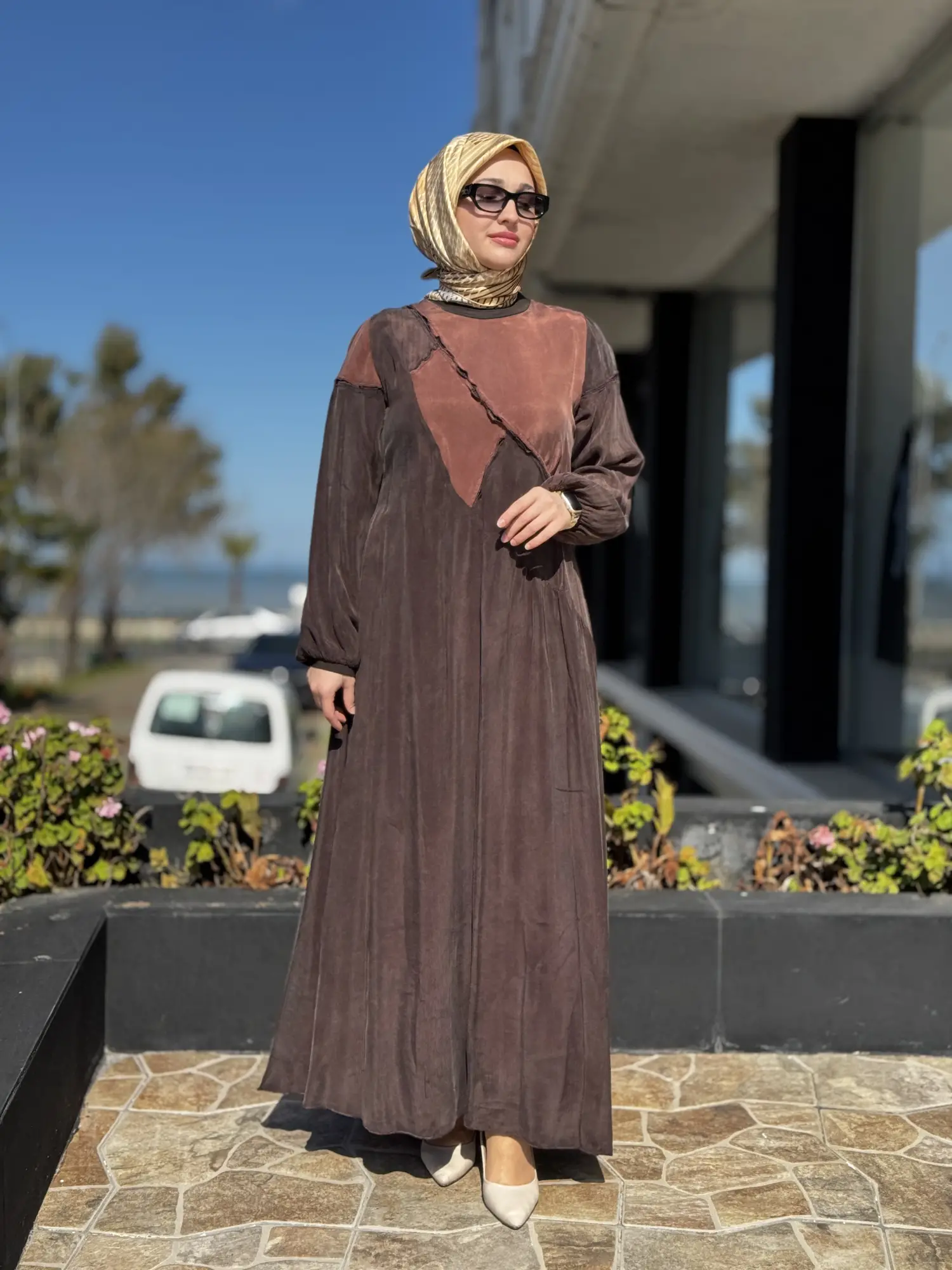 Misswhence Renk ve Parça Kombinli Cupra İpek Elbise 39801