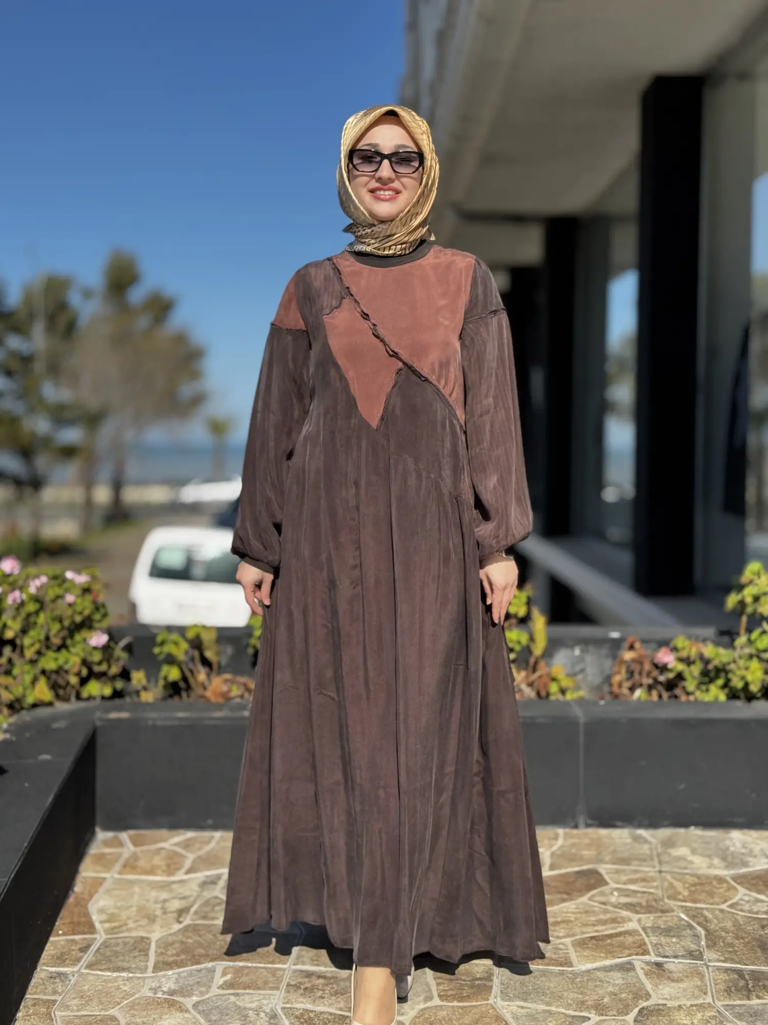 Misswhence Renk ve Parça Kombinli Cupra İpek Elbise 39801