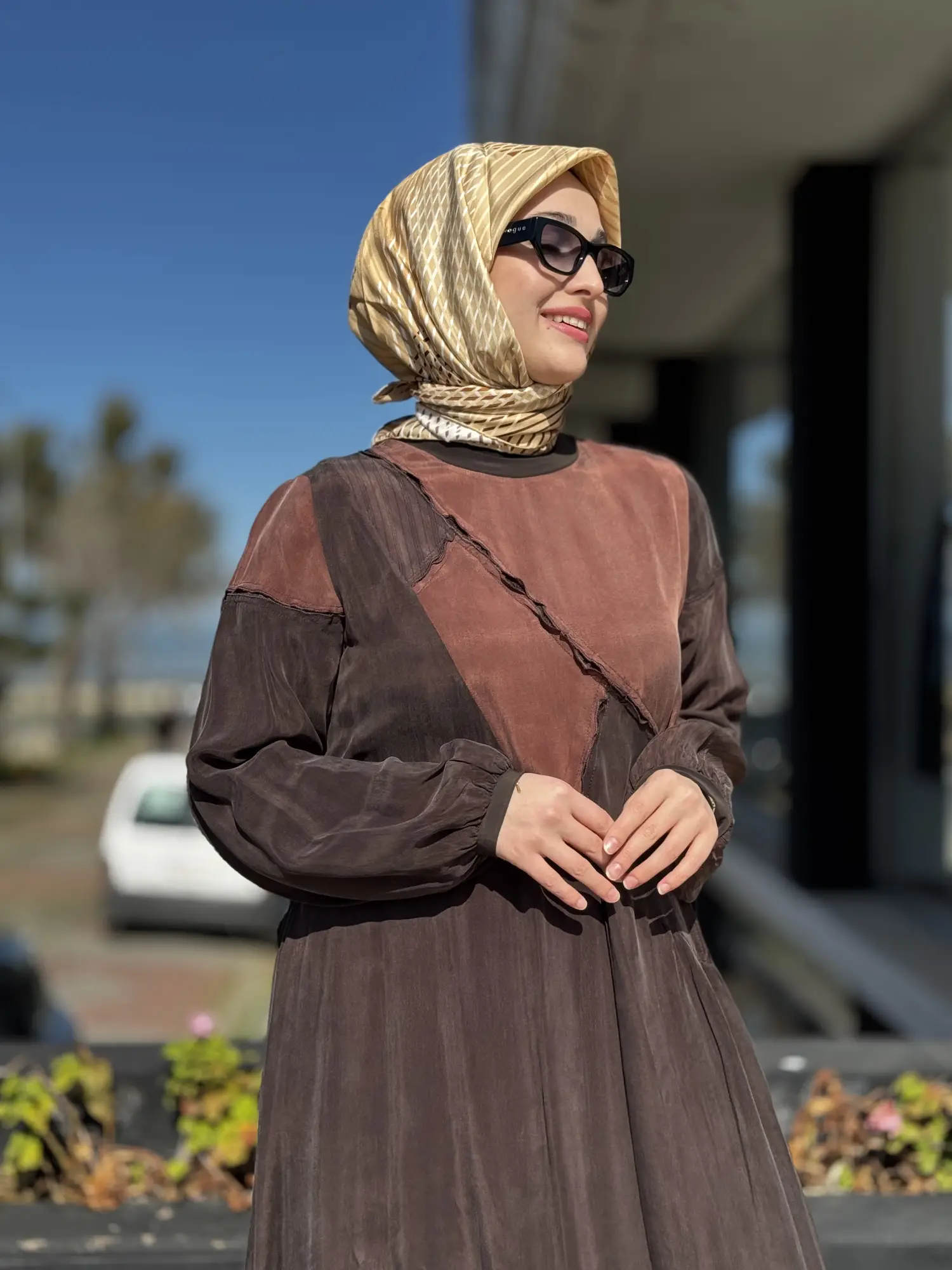 Misswhence Renk ve Parça Kombinli Cupra İpek Elbise 39801