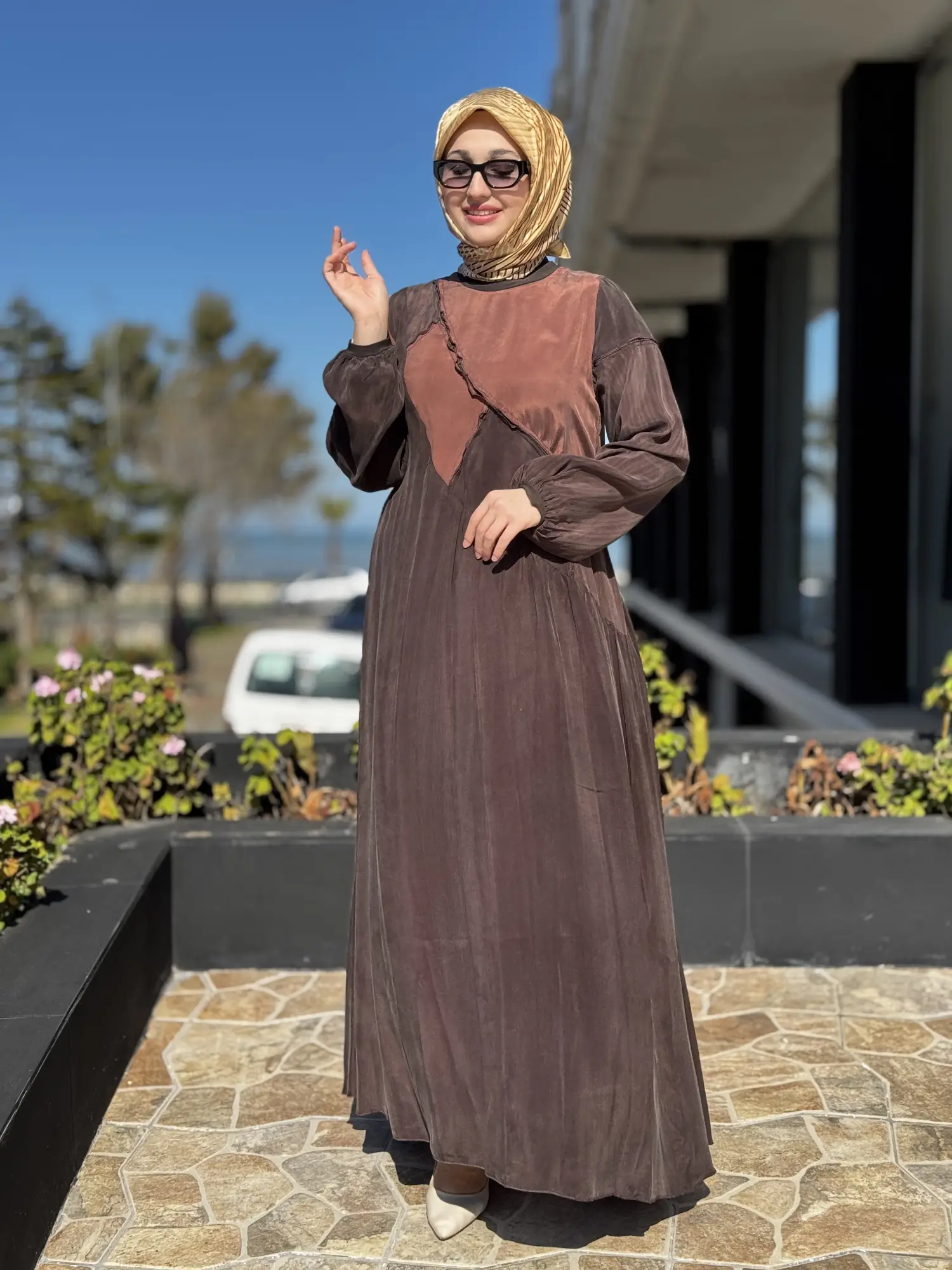 Misswhence Renk ve Parça Kombinli Cupra İpek Elbise 39801