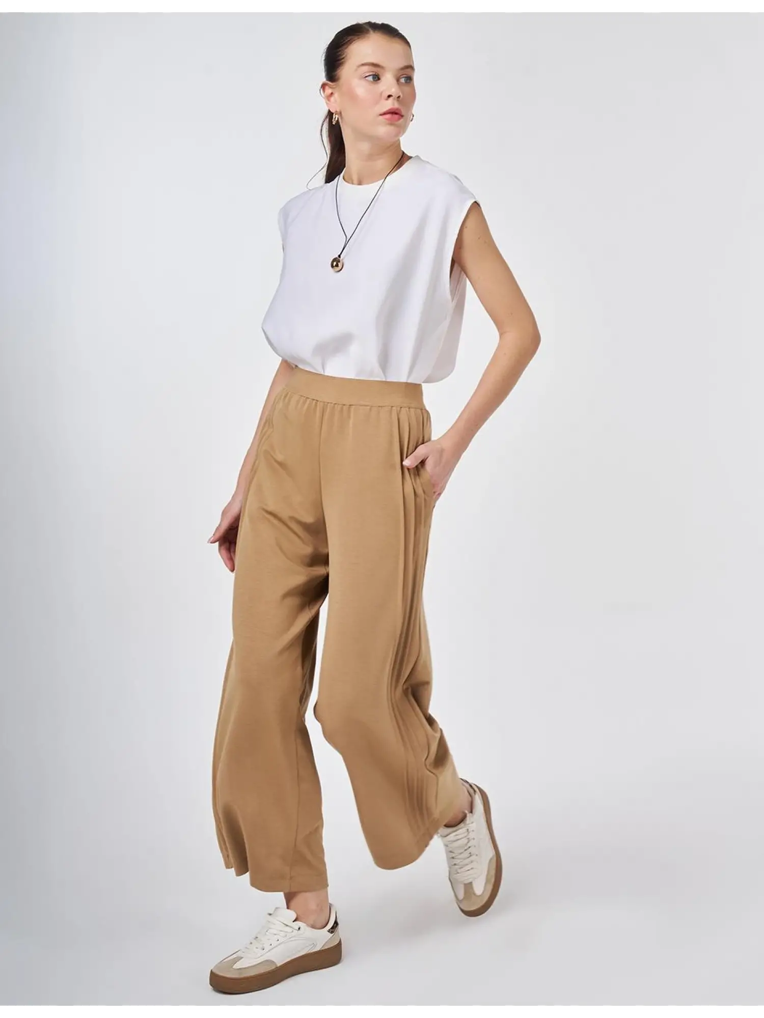 Kayra Yanları Nervürlü Beli Lastikli Spor Pantolon KA79027