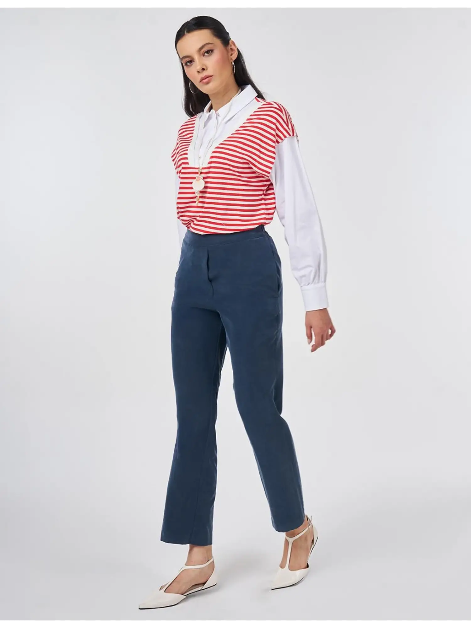 Kayra Sırt Kısmı Lastikli Cepli Tencel Pantolon KA79026