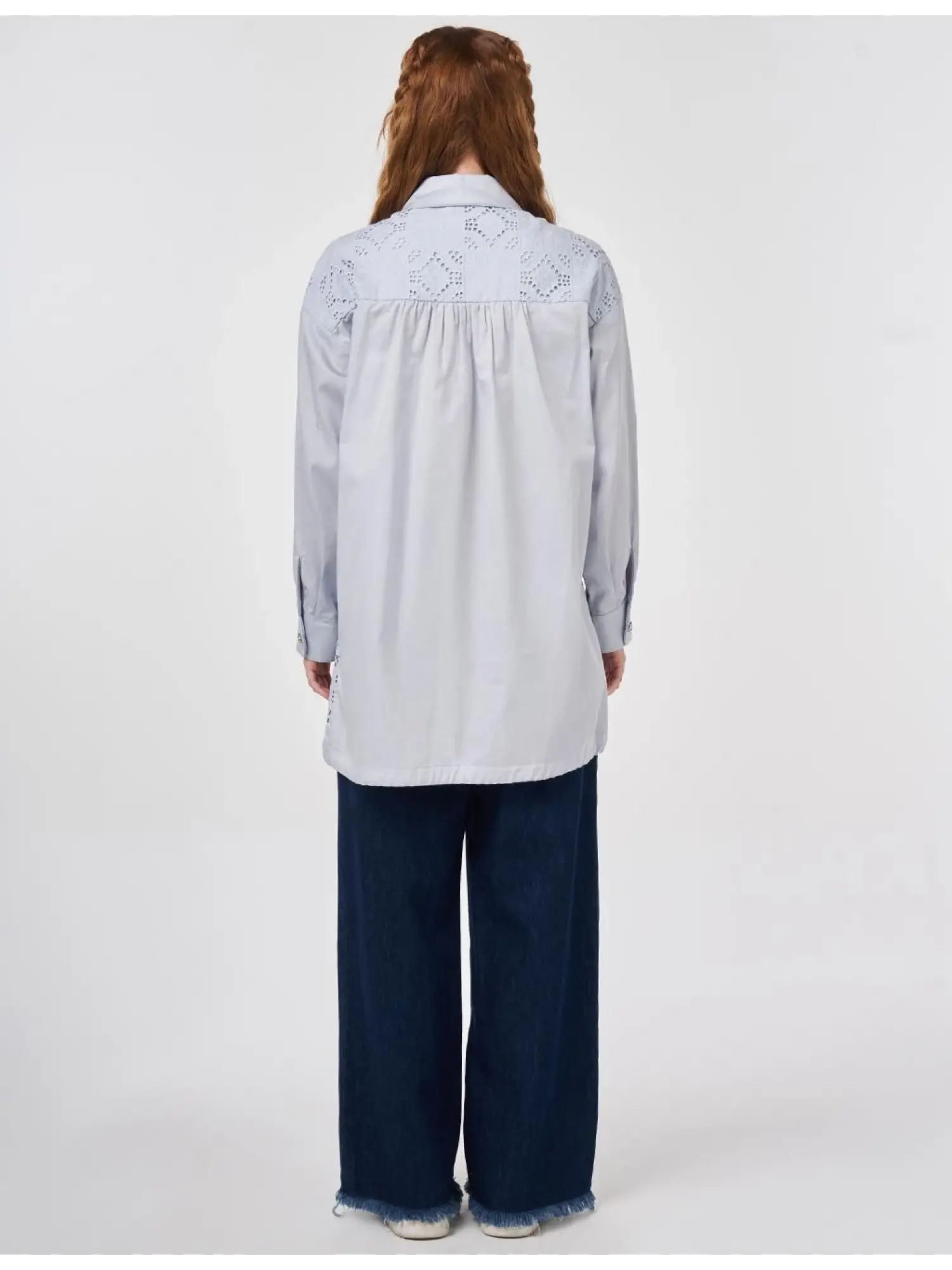 Kayra Dantel Detaylı Gömlek Yaka Düğmeli Ceket KA13043