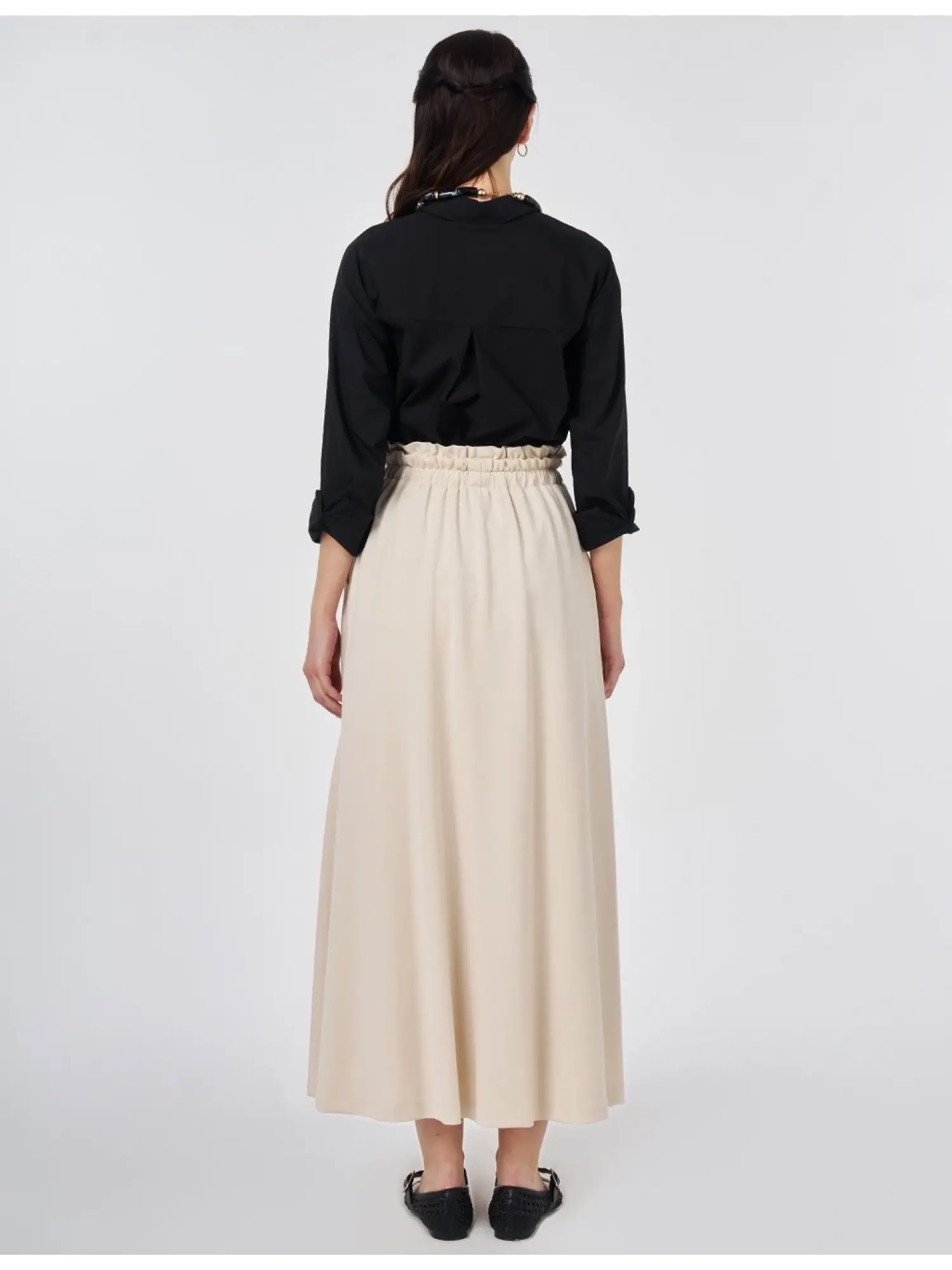 Kayra Beli Büzgü Detaylı Modal Cepli Etek KA12022