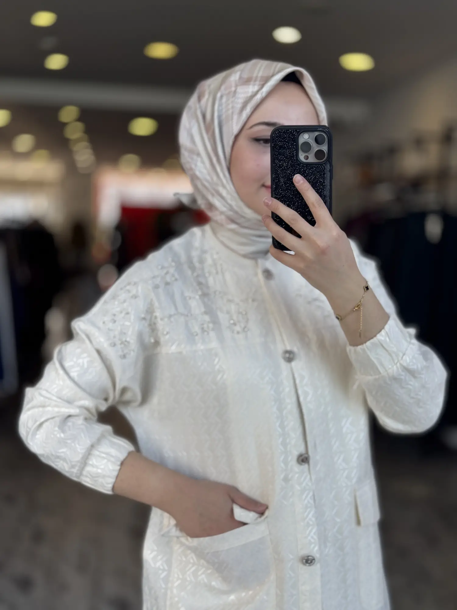 Kayra Taş Detaylı Jakarlı Düğmeli Şık Ceket KA13012