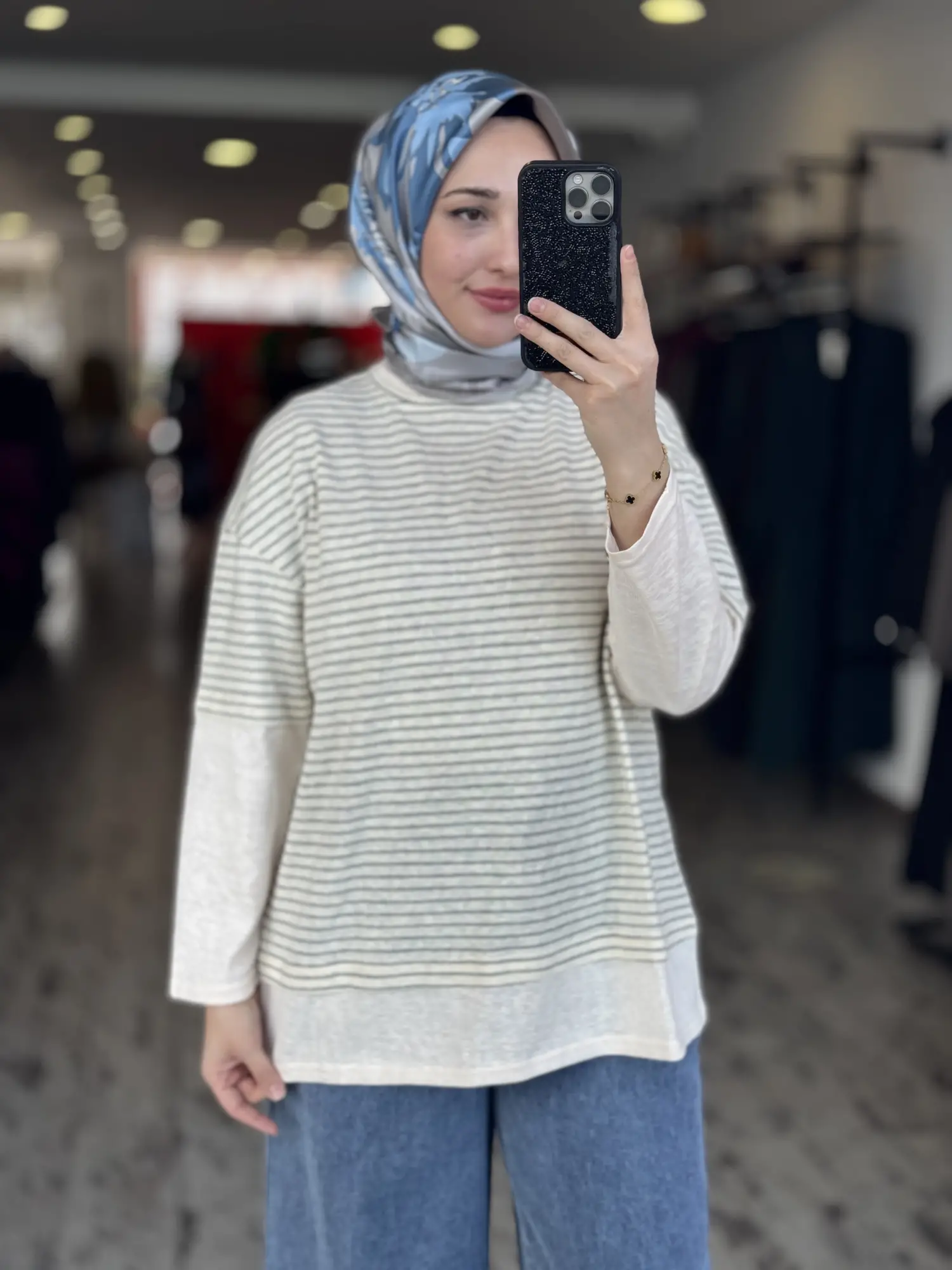 Kayra Çizgili Basic Sweatshırt  KA21038