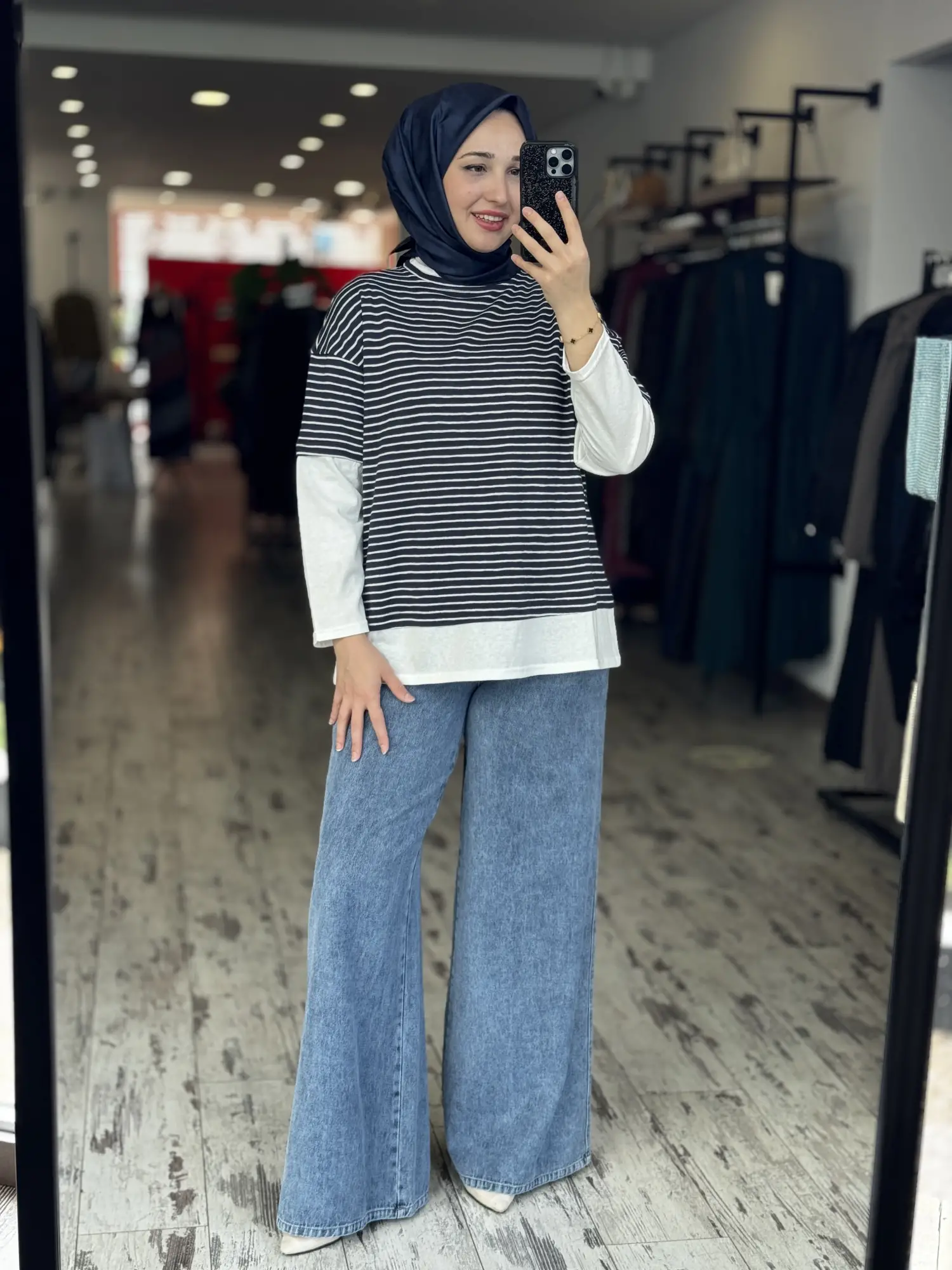 Kayra Çizgili Basic Sweatshırt  KA21038