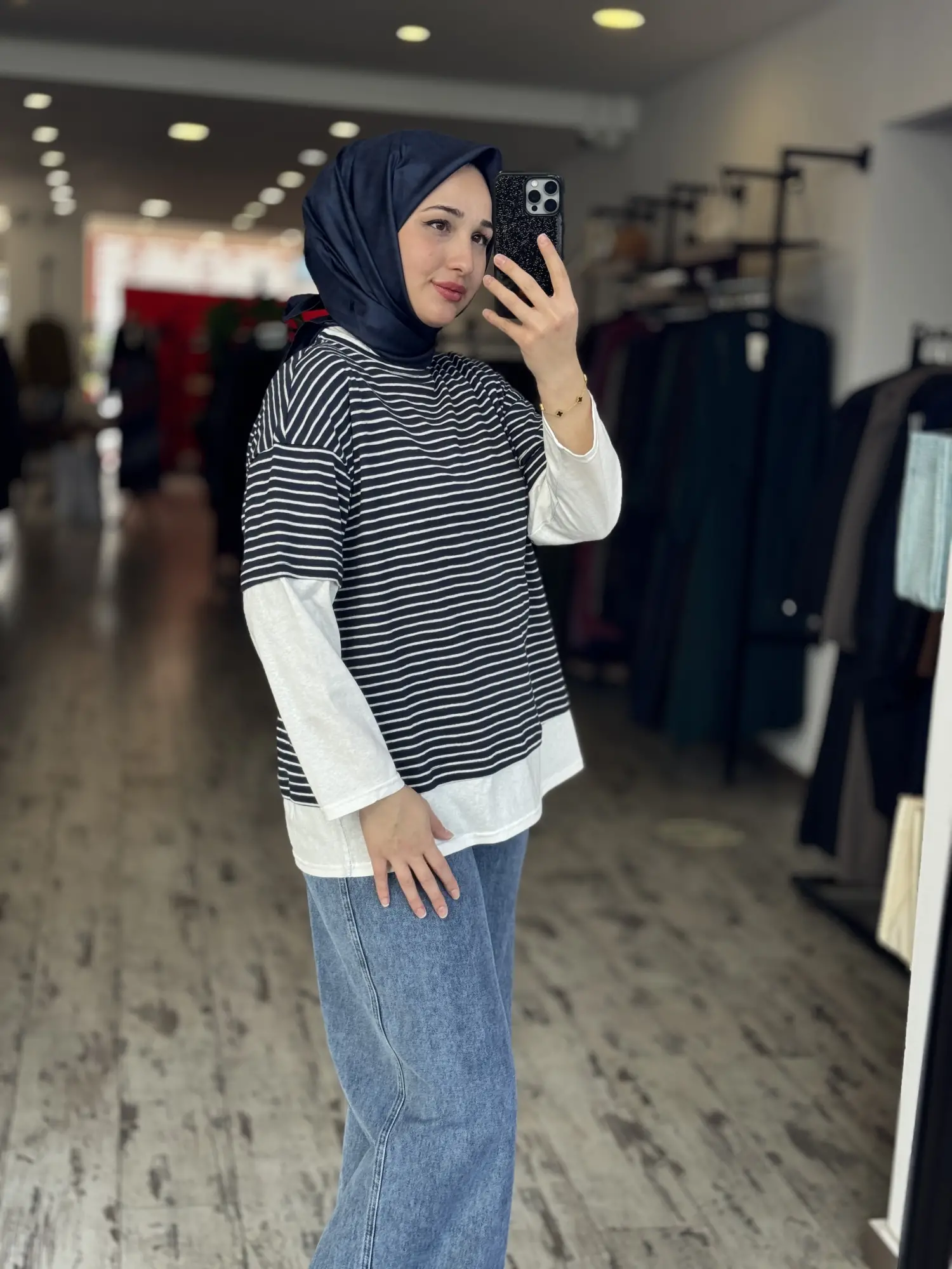 Kayra Çizgili Basic Sweatshırt  KA21038