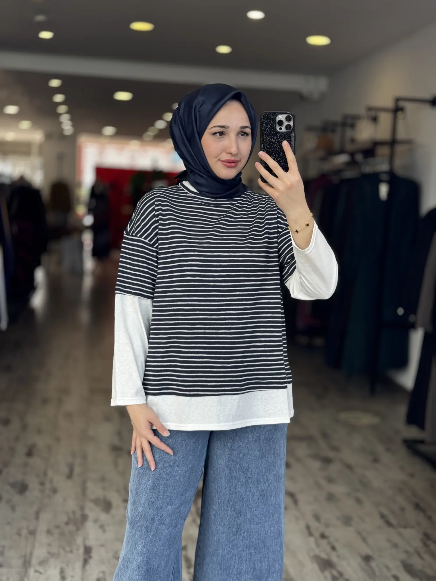 Kayra Çizgili Basic Sweatshırt  KA21038