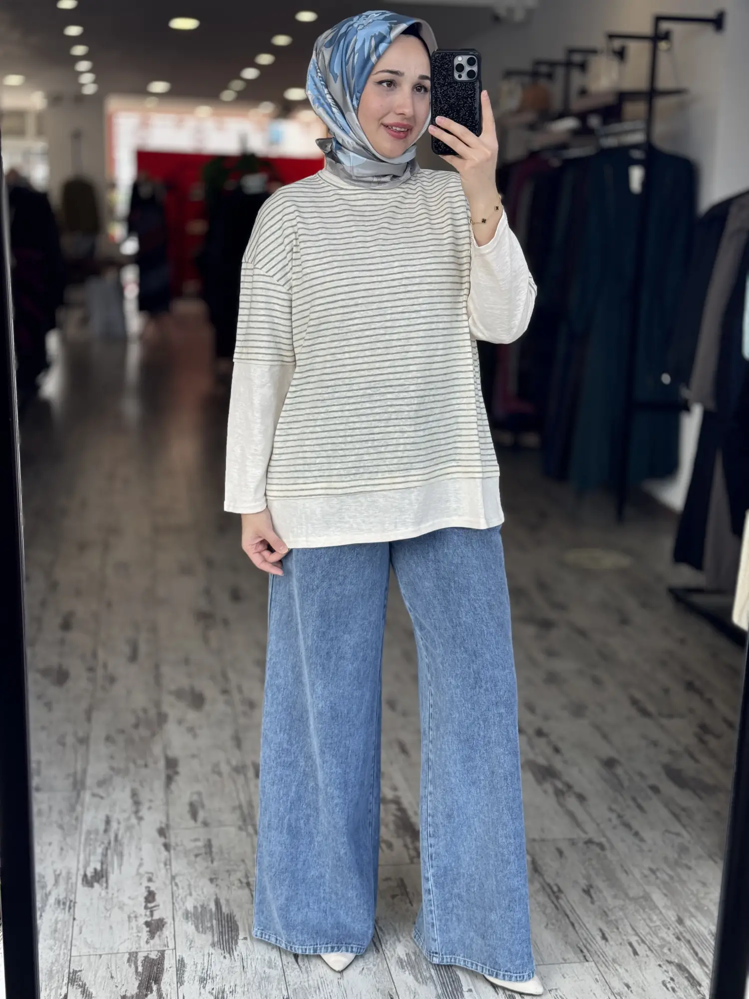 Kayra Çizgili Basic Sweatshırt  KA21038