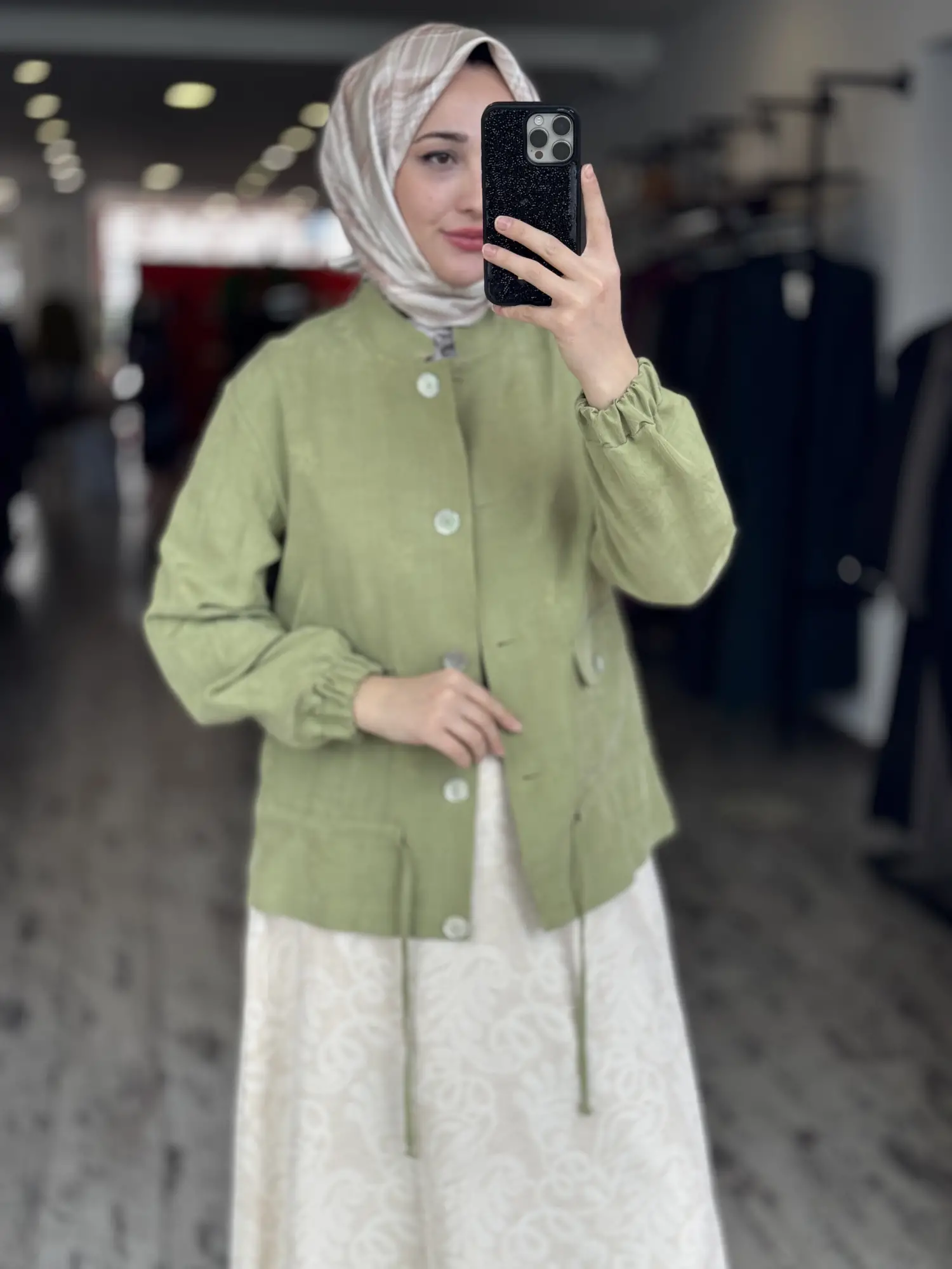 Kayra Kendinden Desenli Düğmeli Spor Ceket KA73021