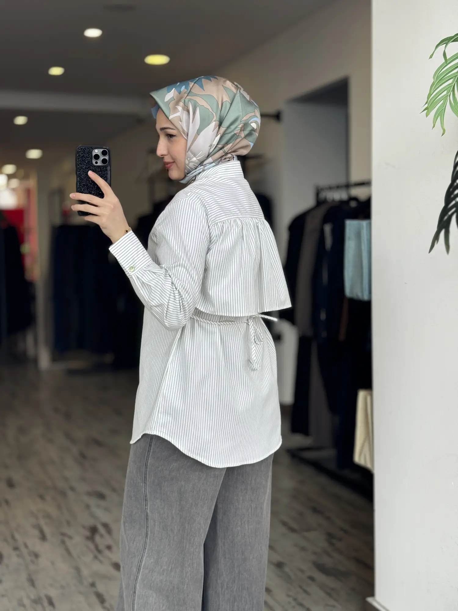 Kayra Kontrast Çizgili Poplin Gömlek KA81009