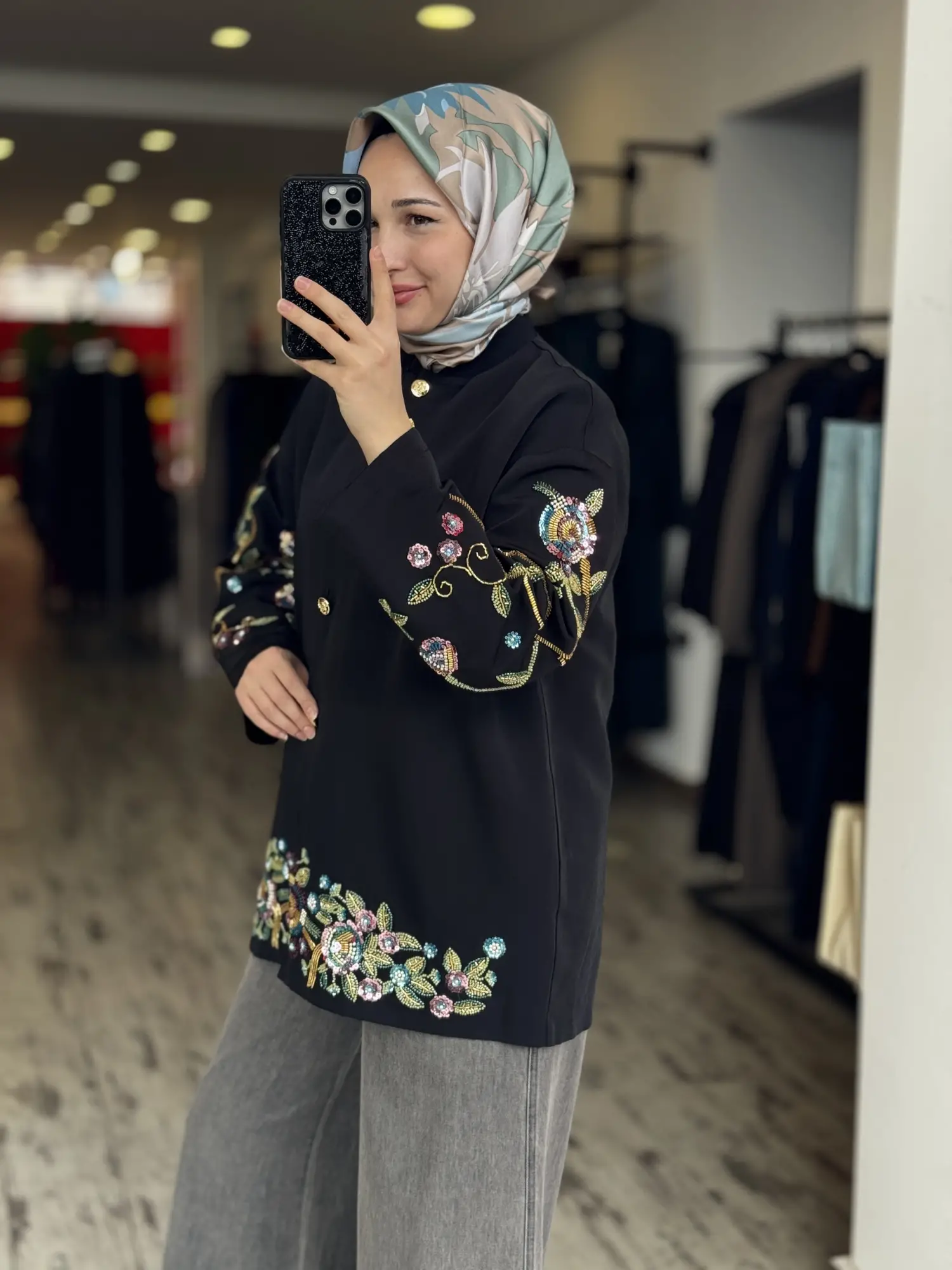 Ghisa Boncuk İşleme Detaylı Ceket 3365