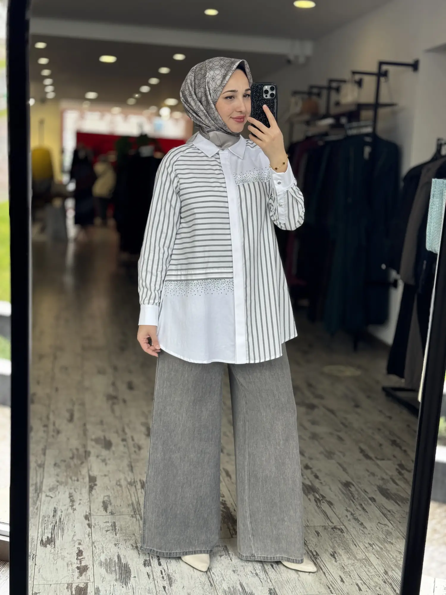 Kayra Taş Detaylı Çizgili Gömlek KA21108