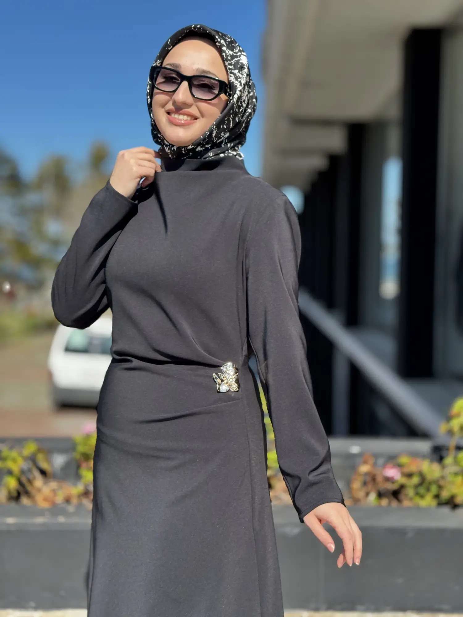 Ghisa Belden Model ve Aksesuar Detaylı Şık Elbise G4329