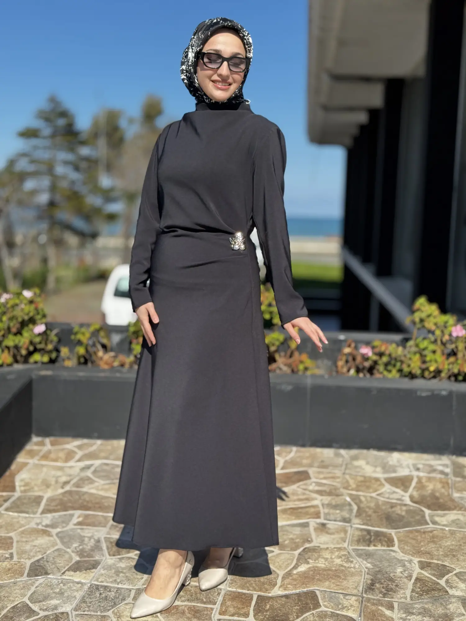 Ghisa Belden Model ve Aksesuar Detaylı Şık Elbise G4329