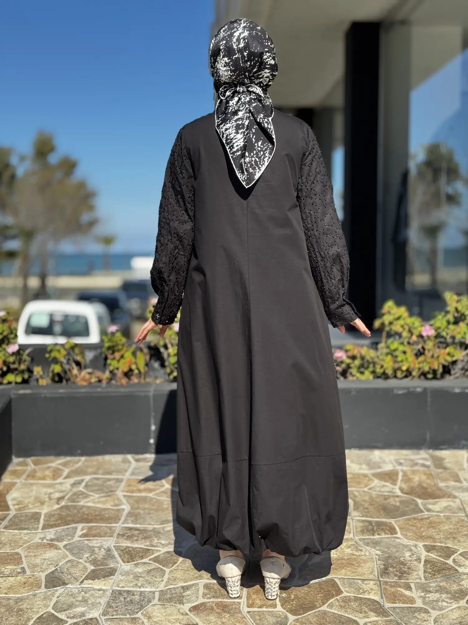 Ghisa Boncuk Bezeli Balon Elbise G4326