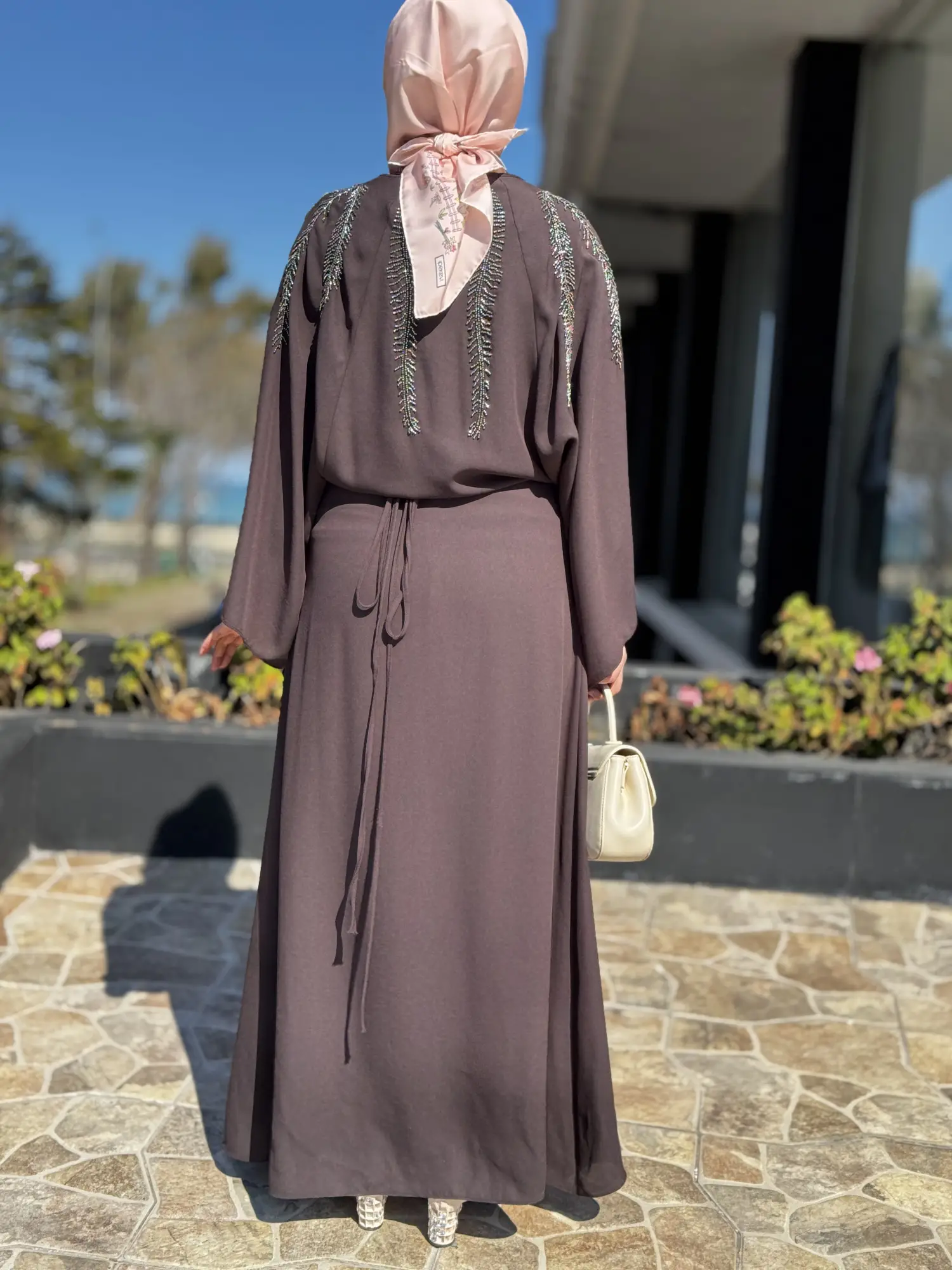 Ghisa Boncuk İşlemeli Kimono Elbise Takım G9187