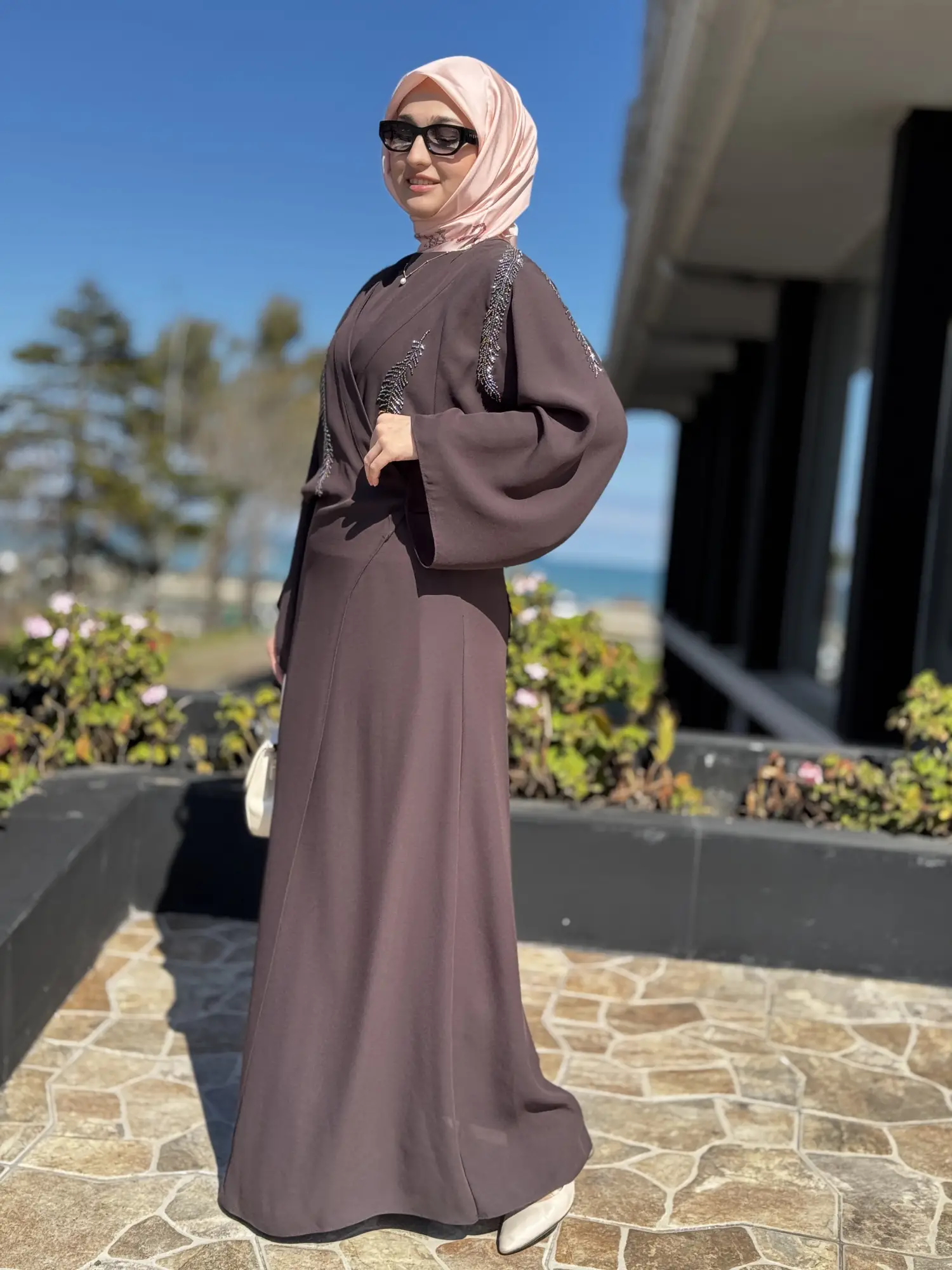 Ghisa Boncuk İşlemeli Kimono Elbise Takım G9187