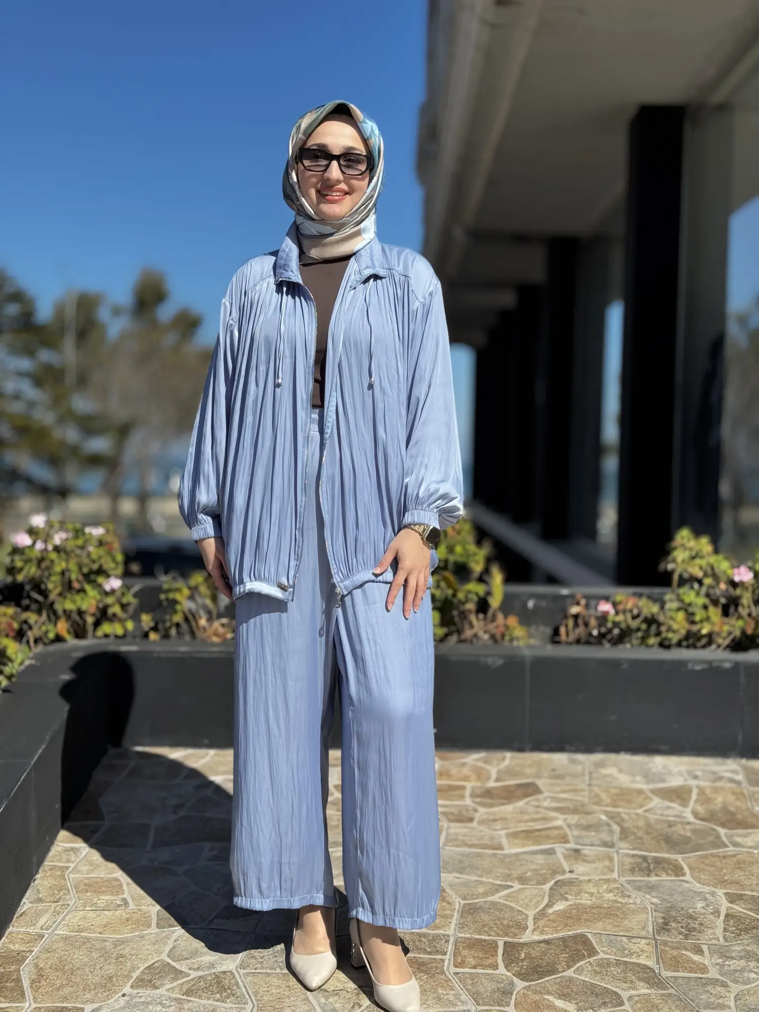 Almarwah Fermuarlı Kraşlı Kap Pantolon Takım 202973