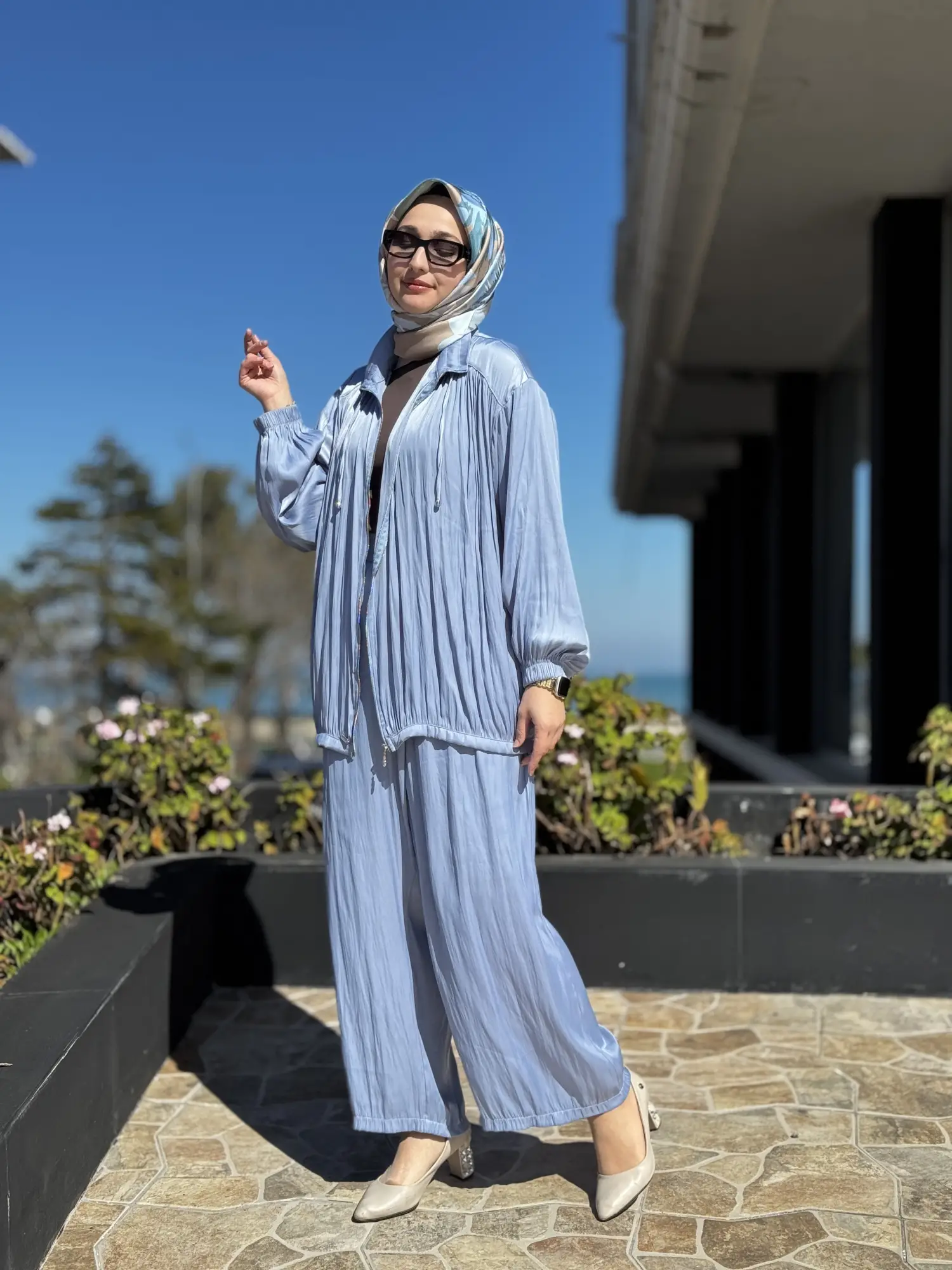 Almarwah Fermuarlı Kraşlı Kap Pantolon Takım 202973