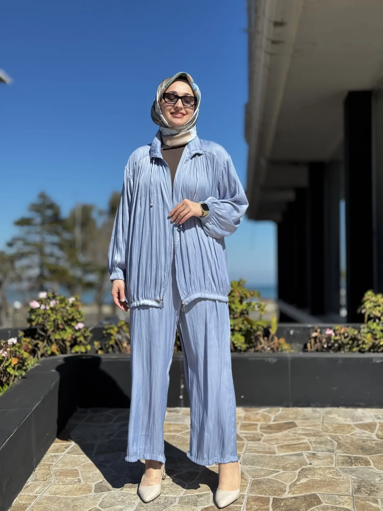 Almarwah Fermuarlı Kraşlı Kap Pantolon Takım 202973