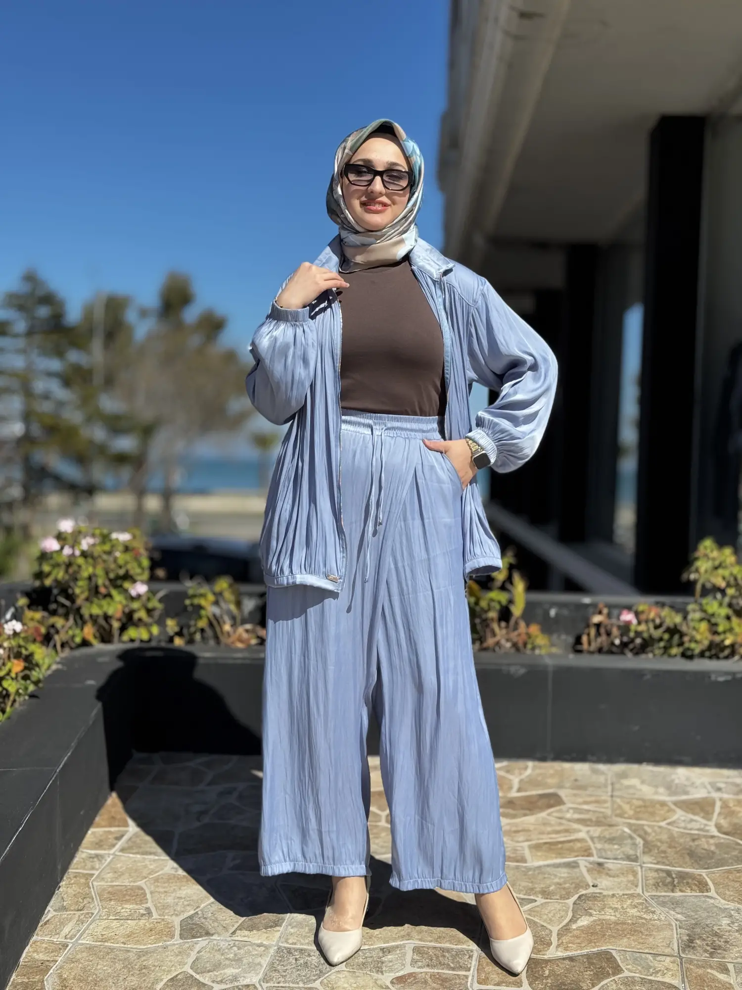 Almarwah Fermuarlı Kraşlı Kap Pantolon Takım 202973