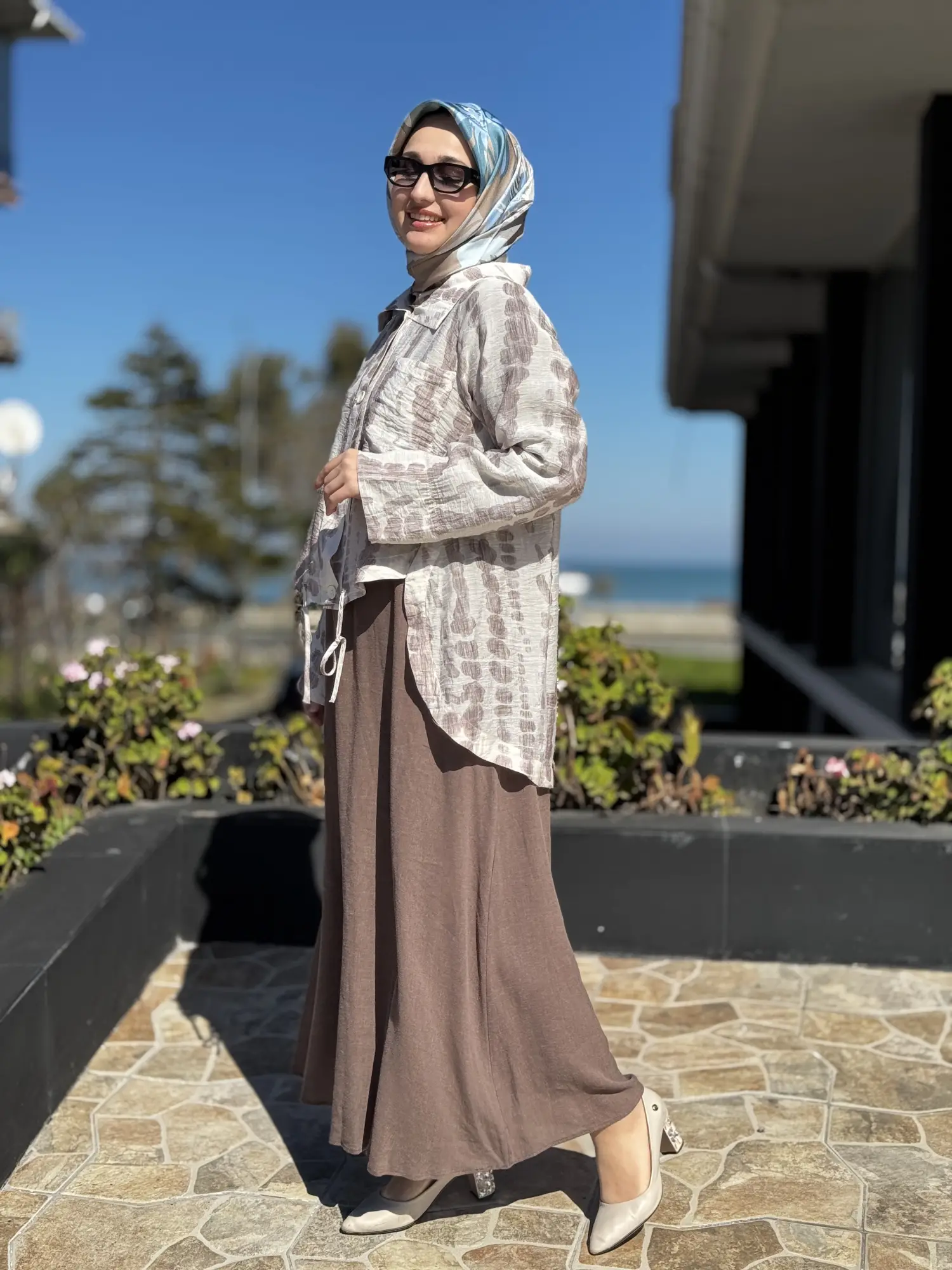 Almarwah Keten Gömlek Elbise İkili Takım 202993