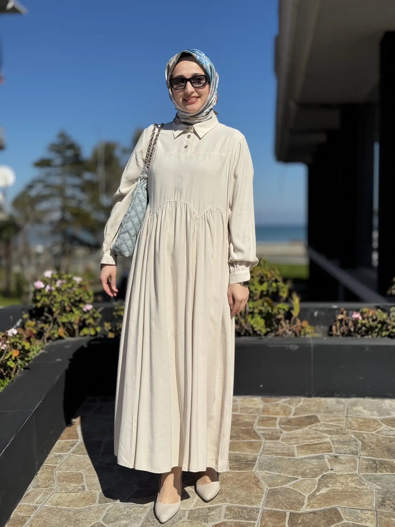 Almarwah Asimetrik Dikiş Detaylı Elbise 303892