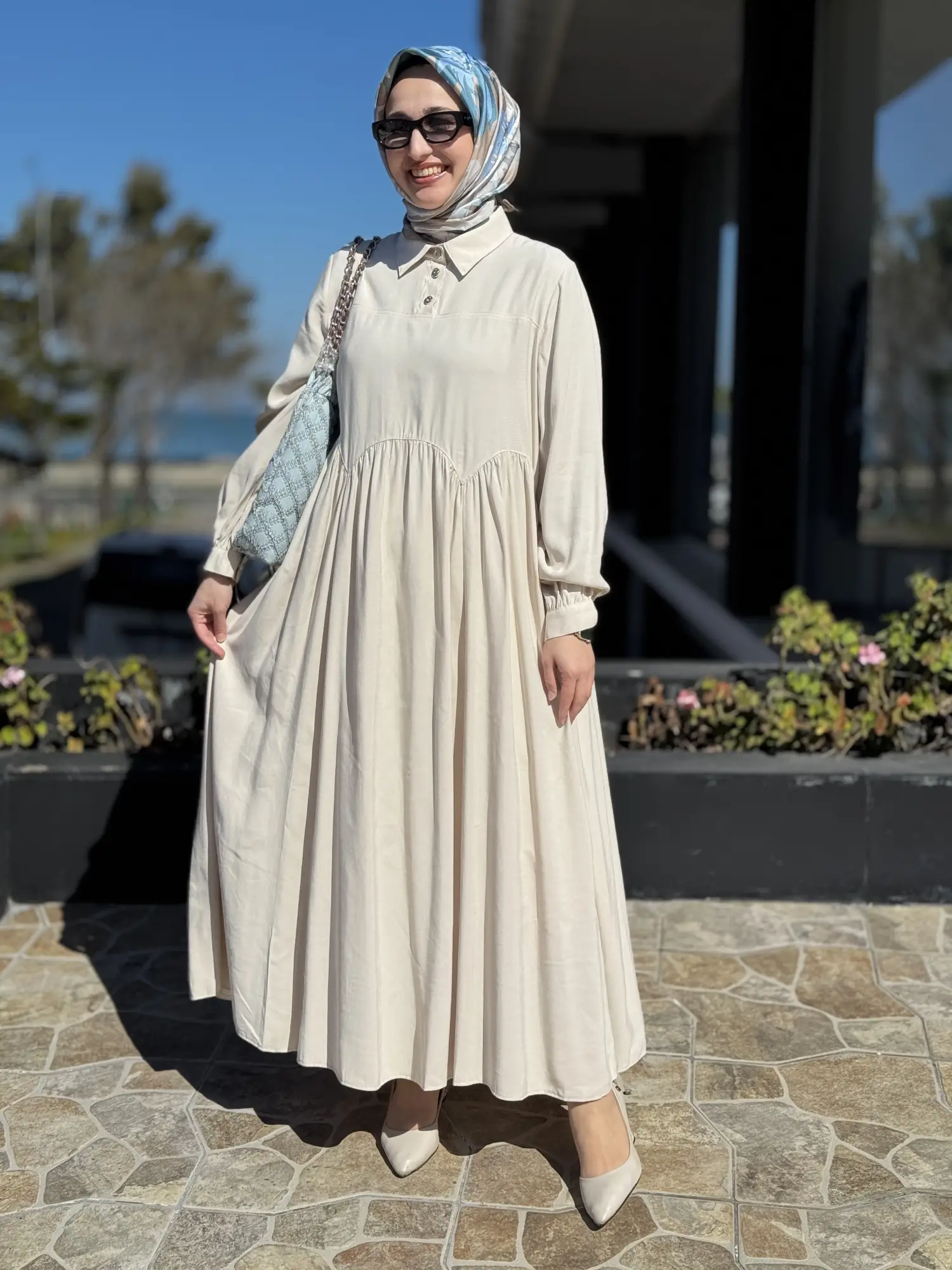 Almarwah Asimetrik Dikiş Detaylı Elbise 303892