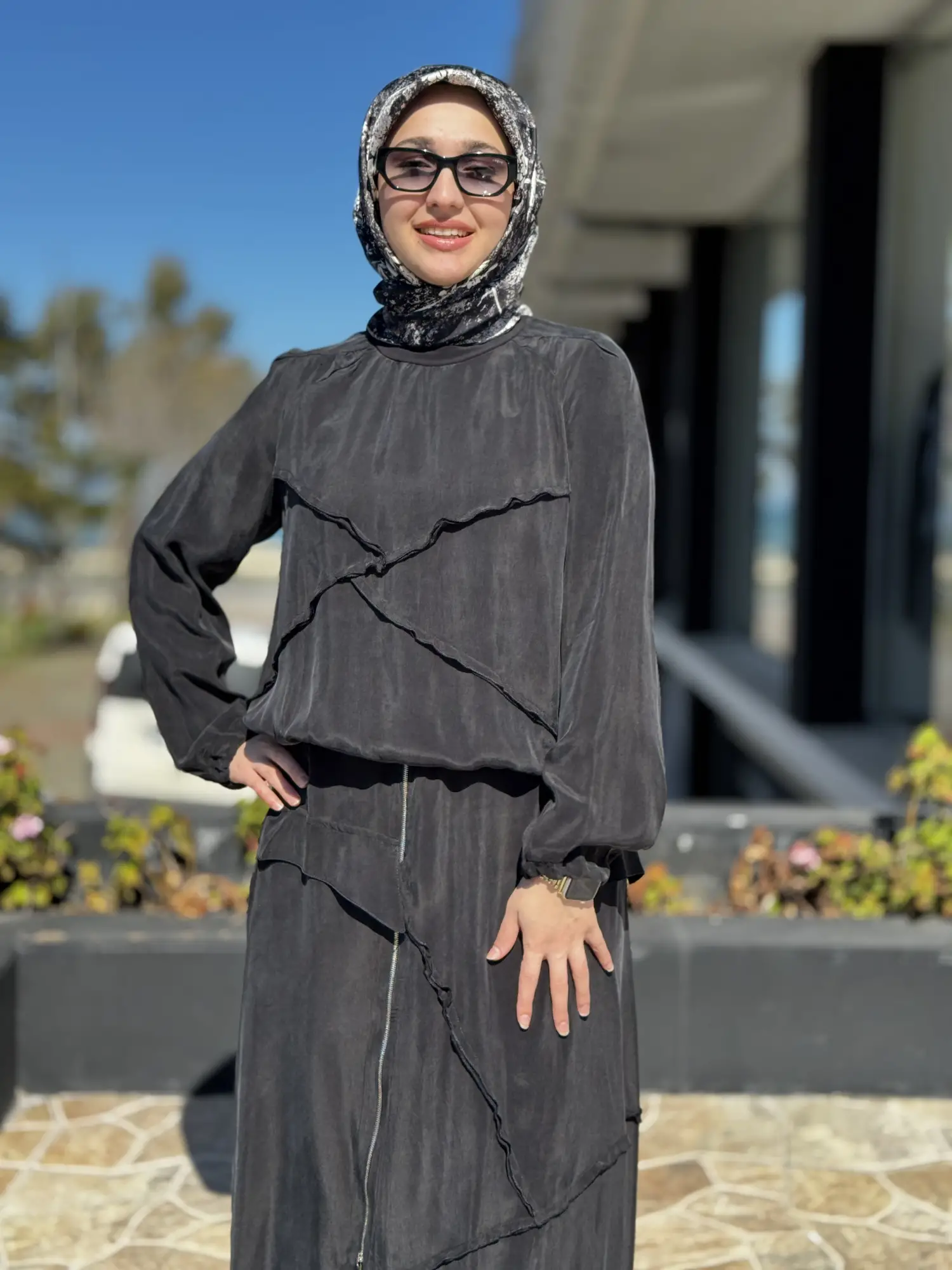 Misswhence Büzgü ve Fermuar Detaylı Cupra İpek Etek Bluz Takım 39020