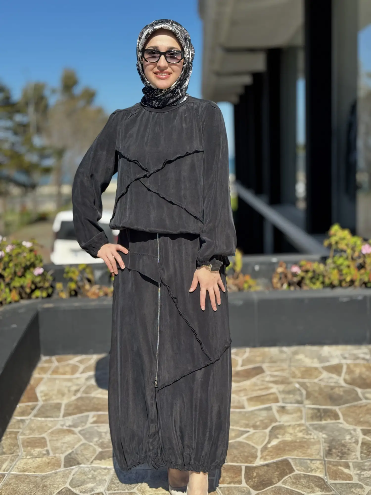 Misswhence Büzgü ve Fermuar Detaylı Cupra İpek Etek Bluz Takım 39020