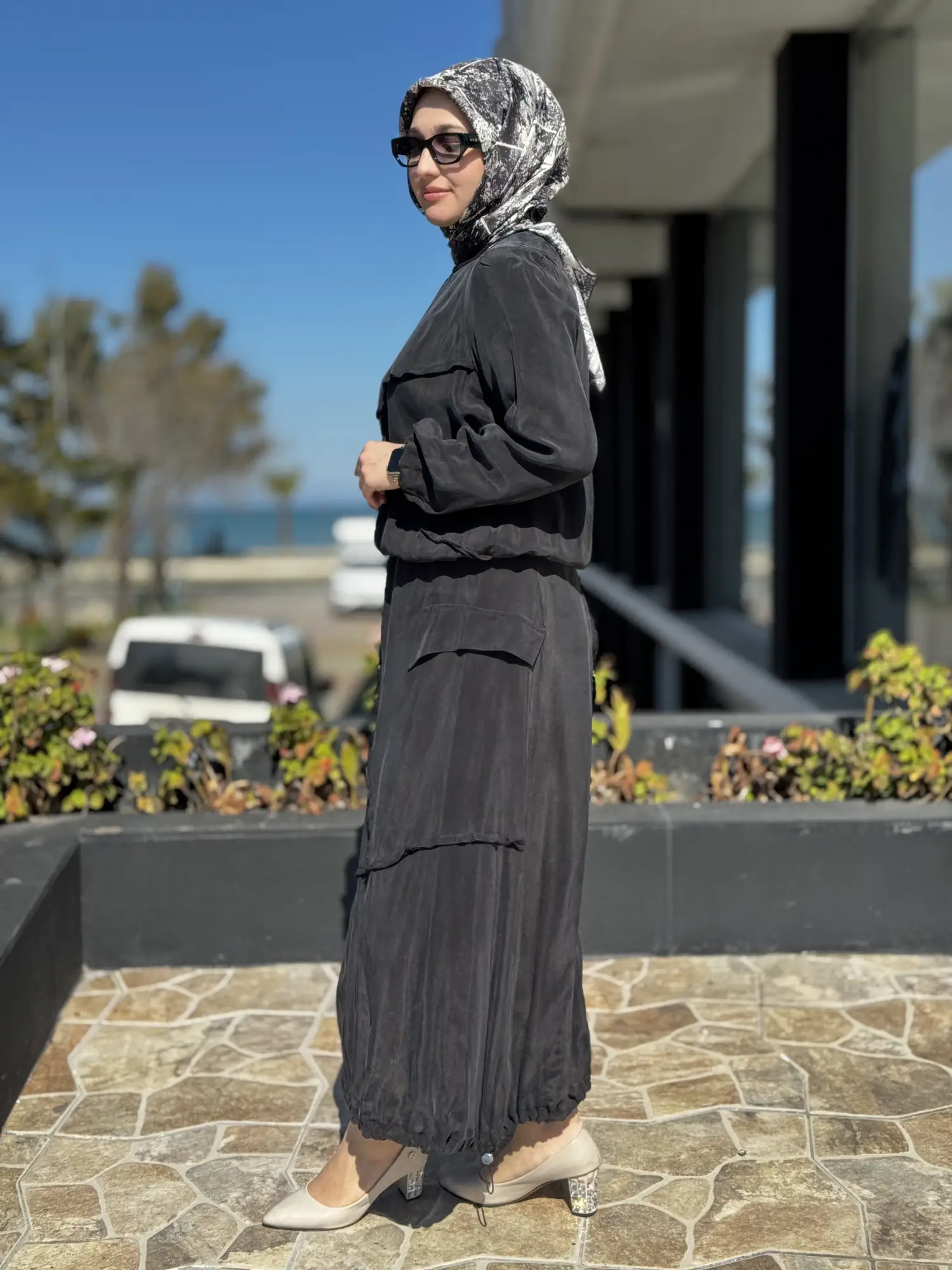 Misswhence Büzgü ve Fermuar Detaylı Cupra İpek Etek Bluz Takım 39020