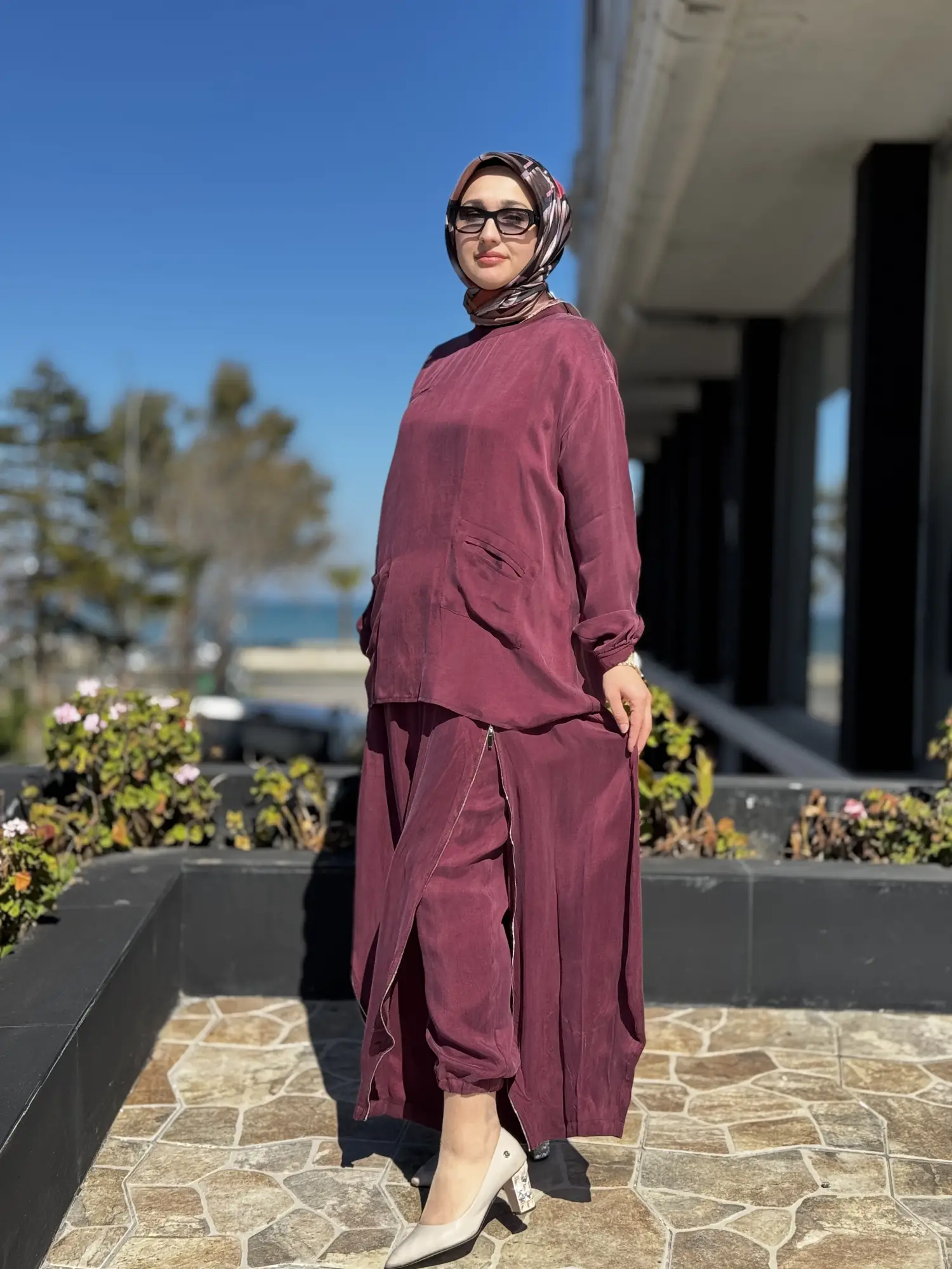 Misswhence İçi Pantolonlu Cupra İpek Tunik Şalvar Takım 39004