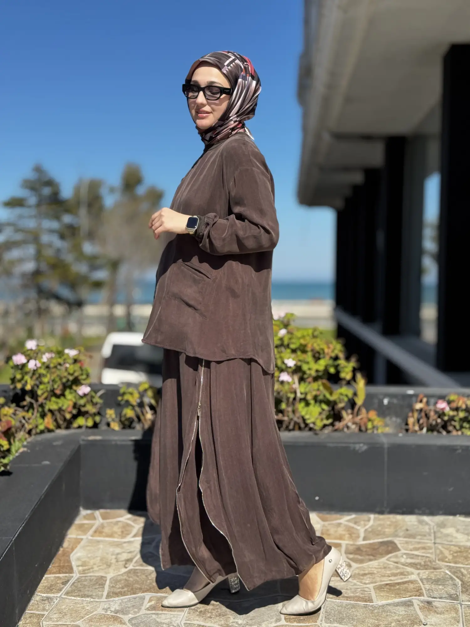 Misswhence İçi Pantolonlu Cupra İpek Tunik Şalvar Takım 39004