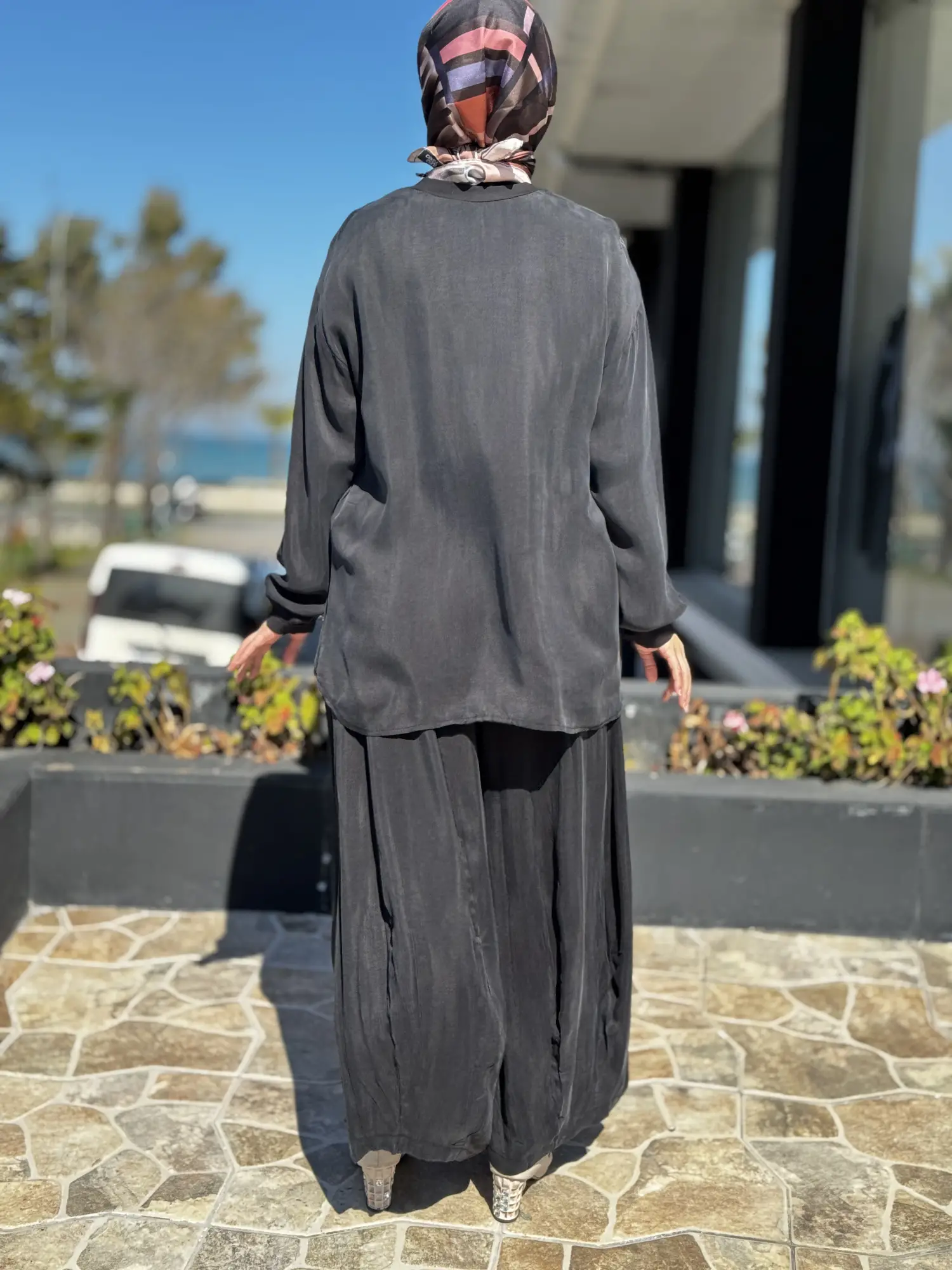 Misswhence İçi Pantolonlu Cupra İpek Tunik Şalvar Takım 39004